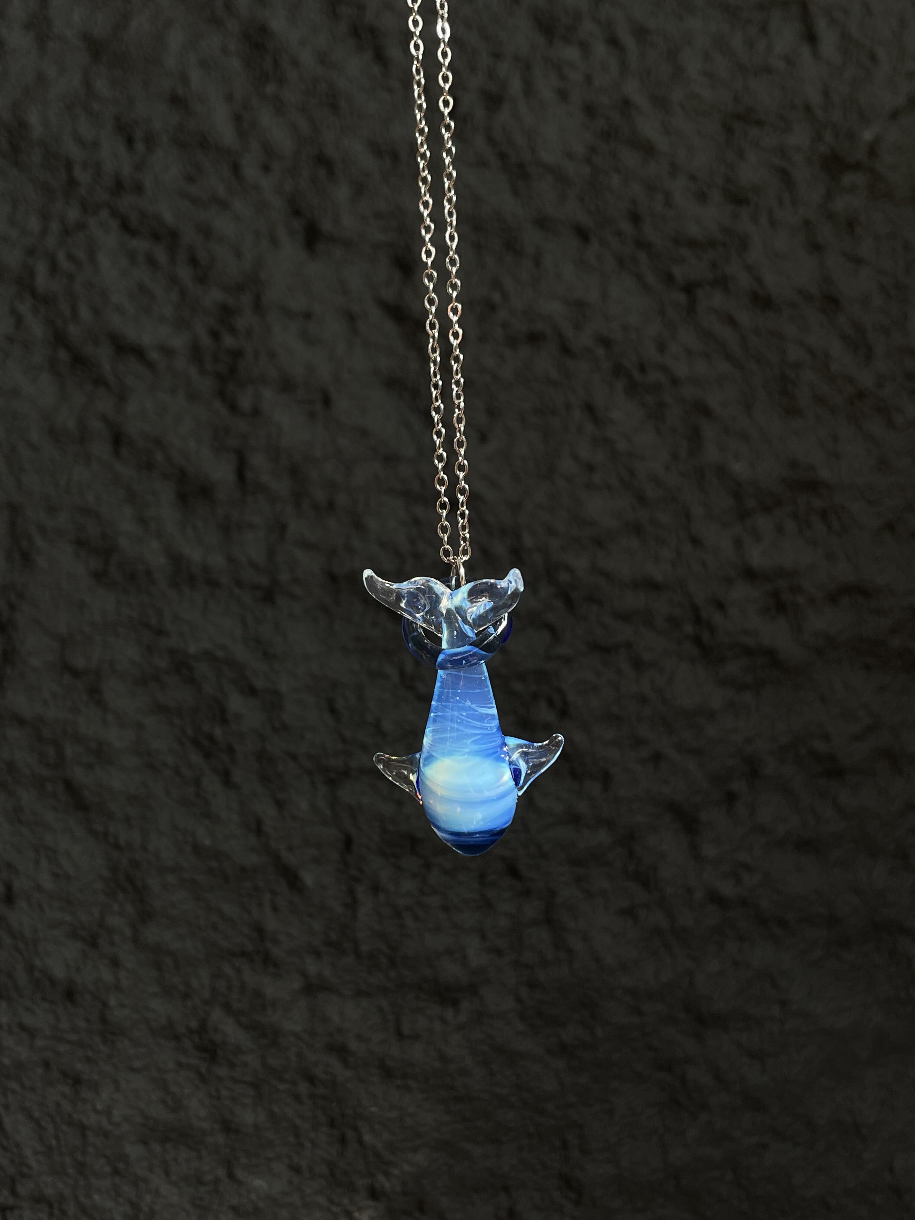 Blue Tide Whale Necklace