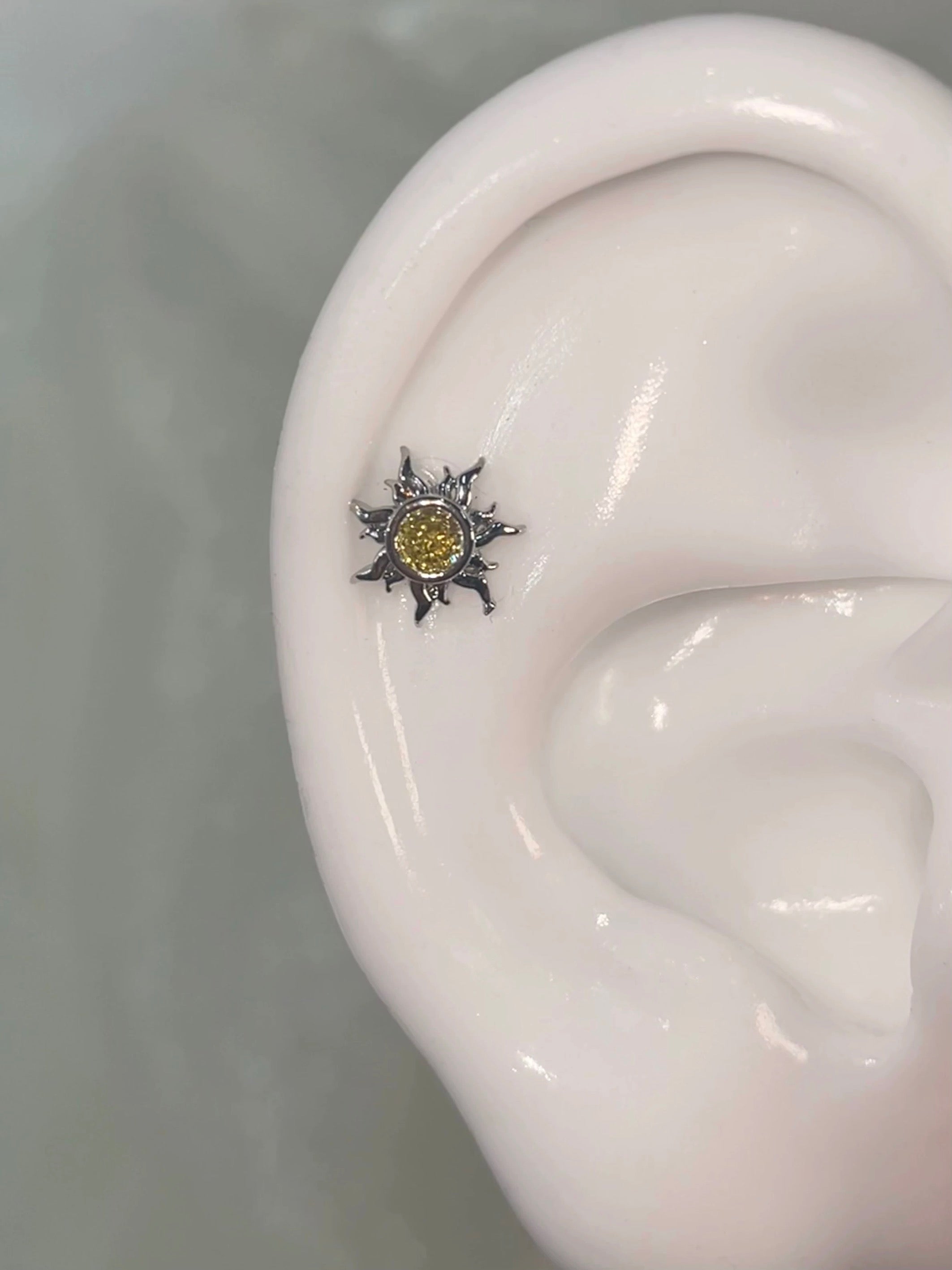 Radiant Sun & Moon Helix Earrings