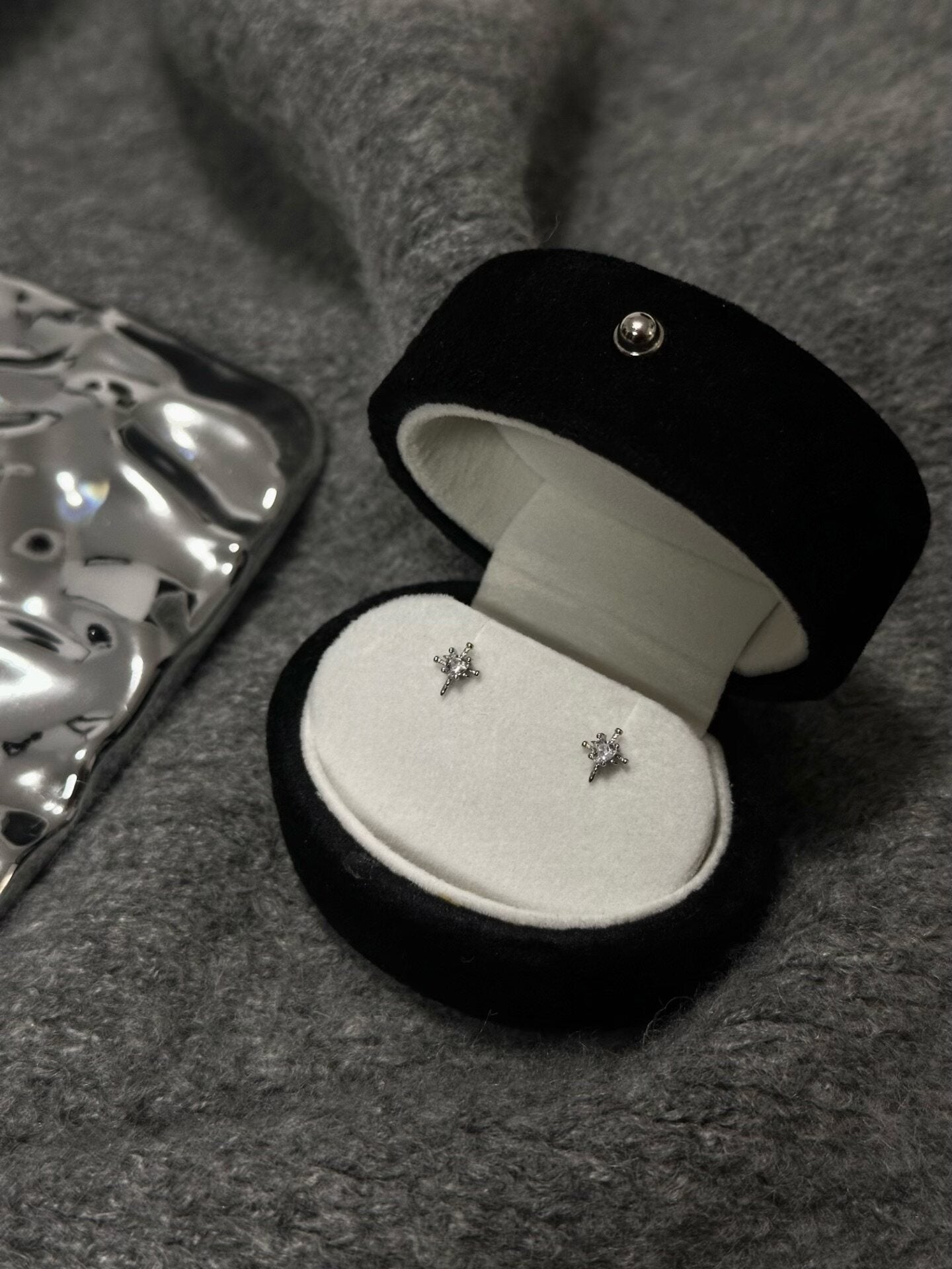 Heart Cross Crystal Titanium Cartilage Earring
