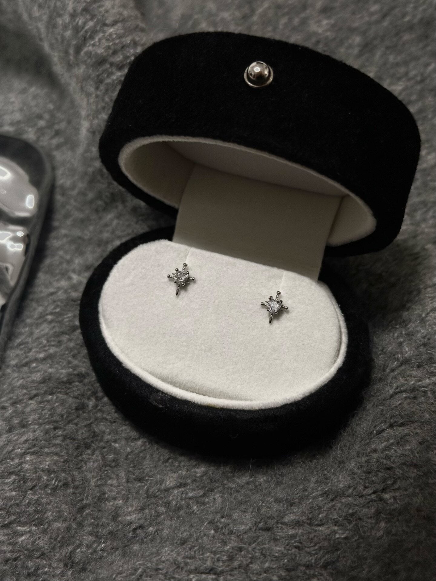 Heart Cross Crystal Titanium Cartilage Earring