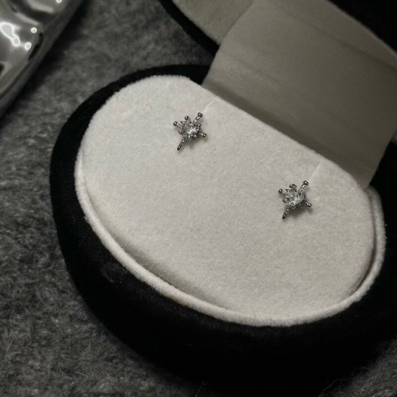 Heart Cross Crystal Titanium Cartilage Earring