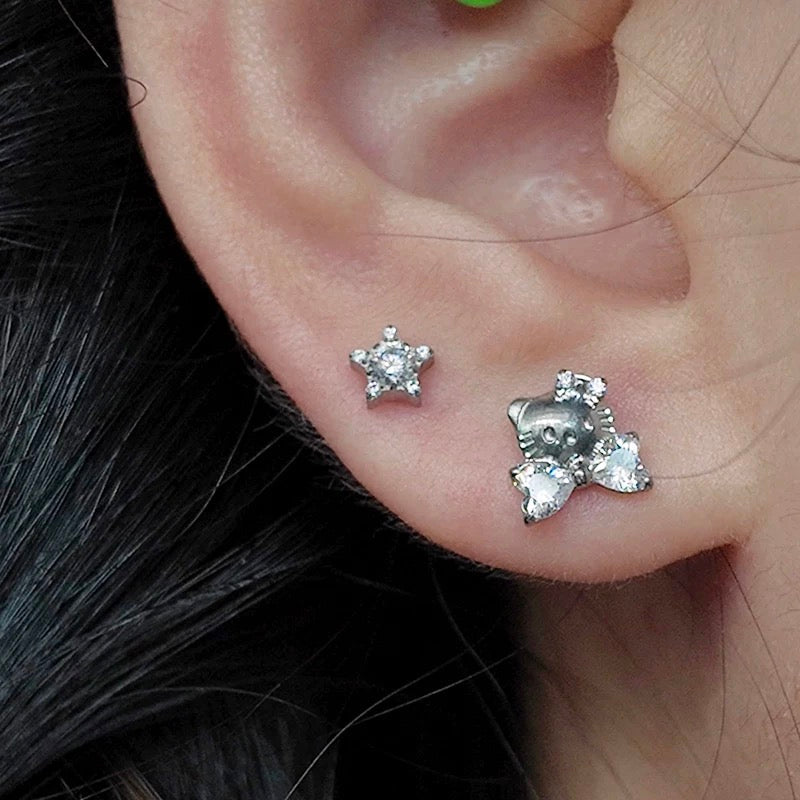 Crystal Kitty Earrings