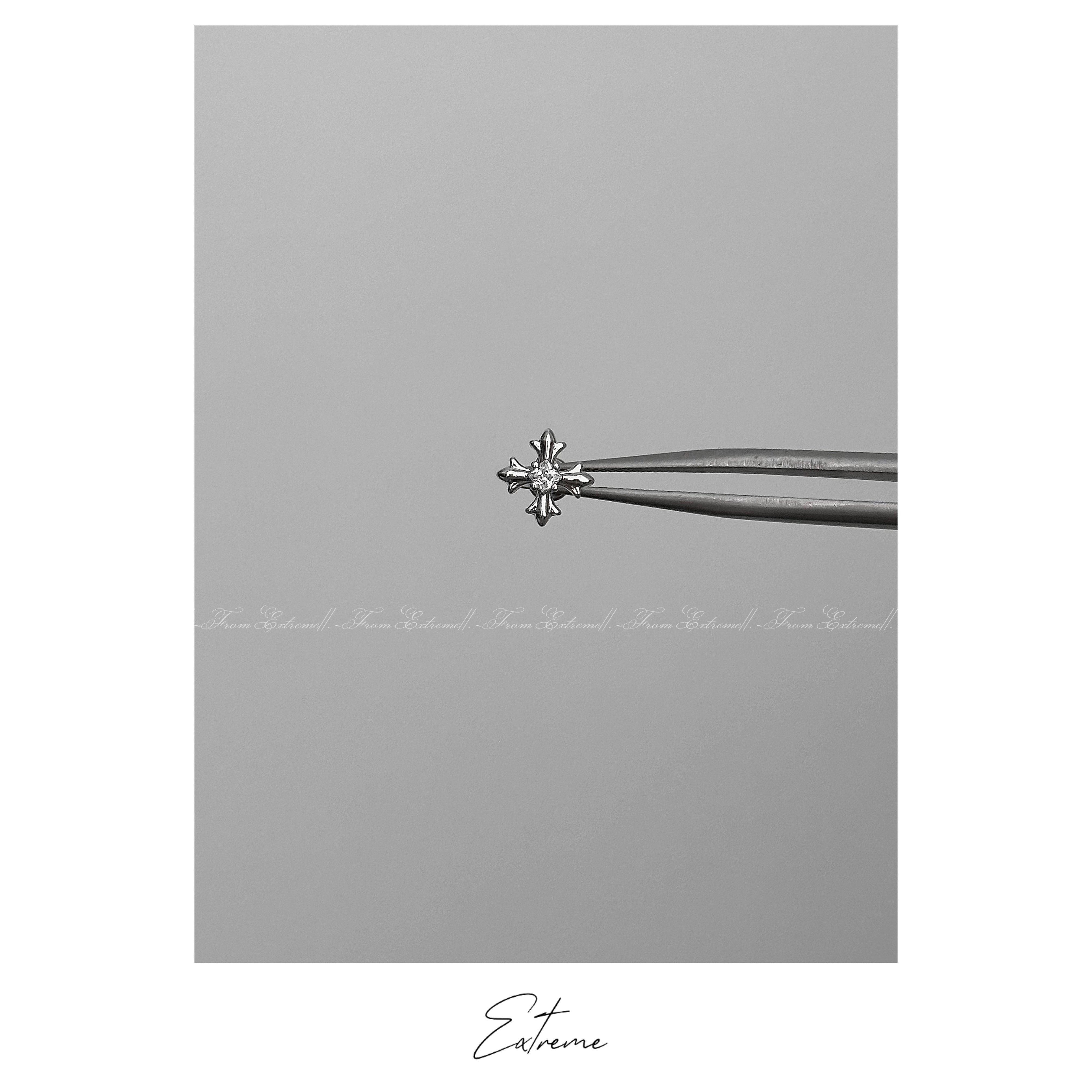 Silver Cross Star Titanium Cartilage Stud Earring