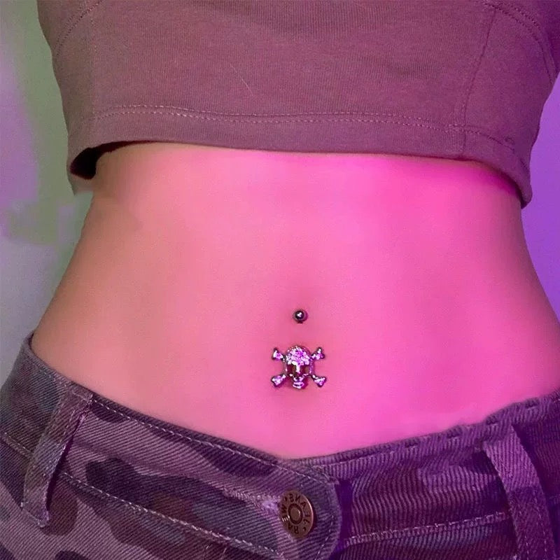 Skull Charm Belly Bar