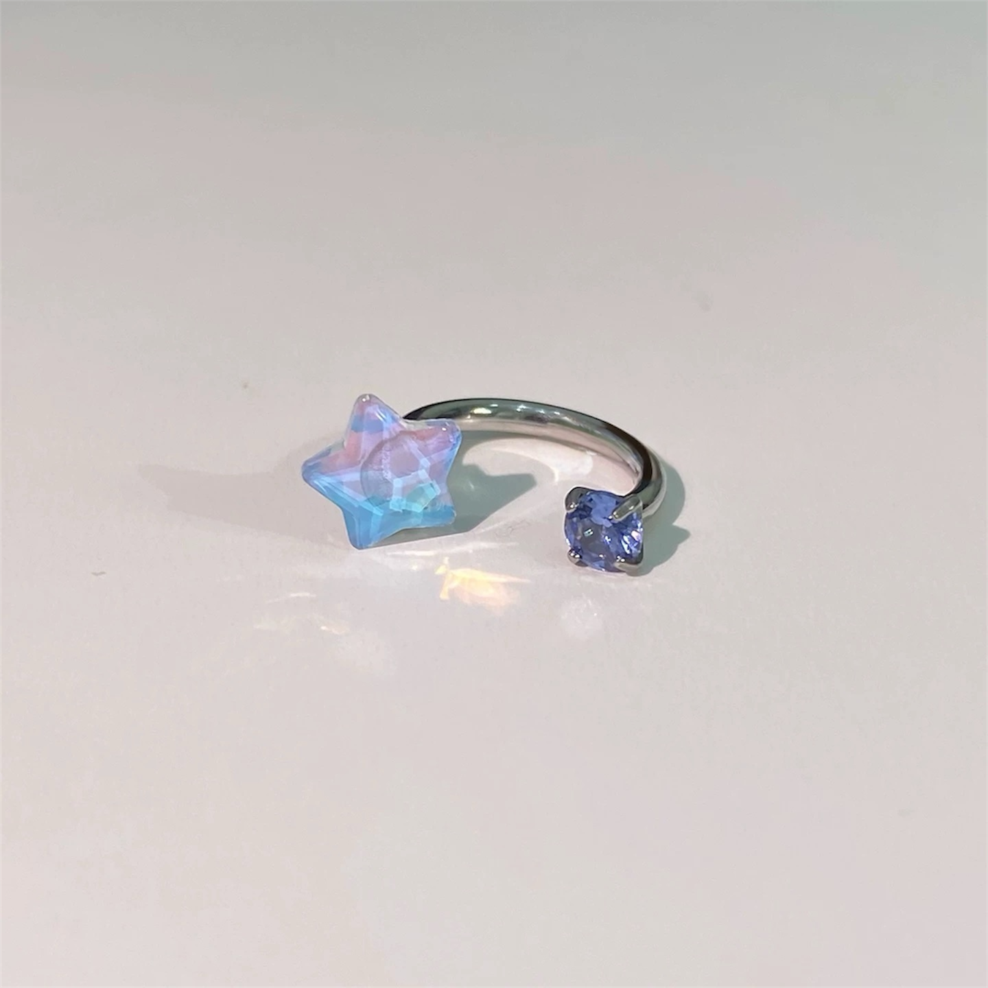 Aqua Crystal Starweave Helix Earrings
