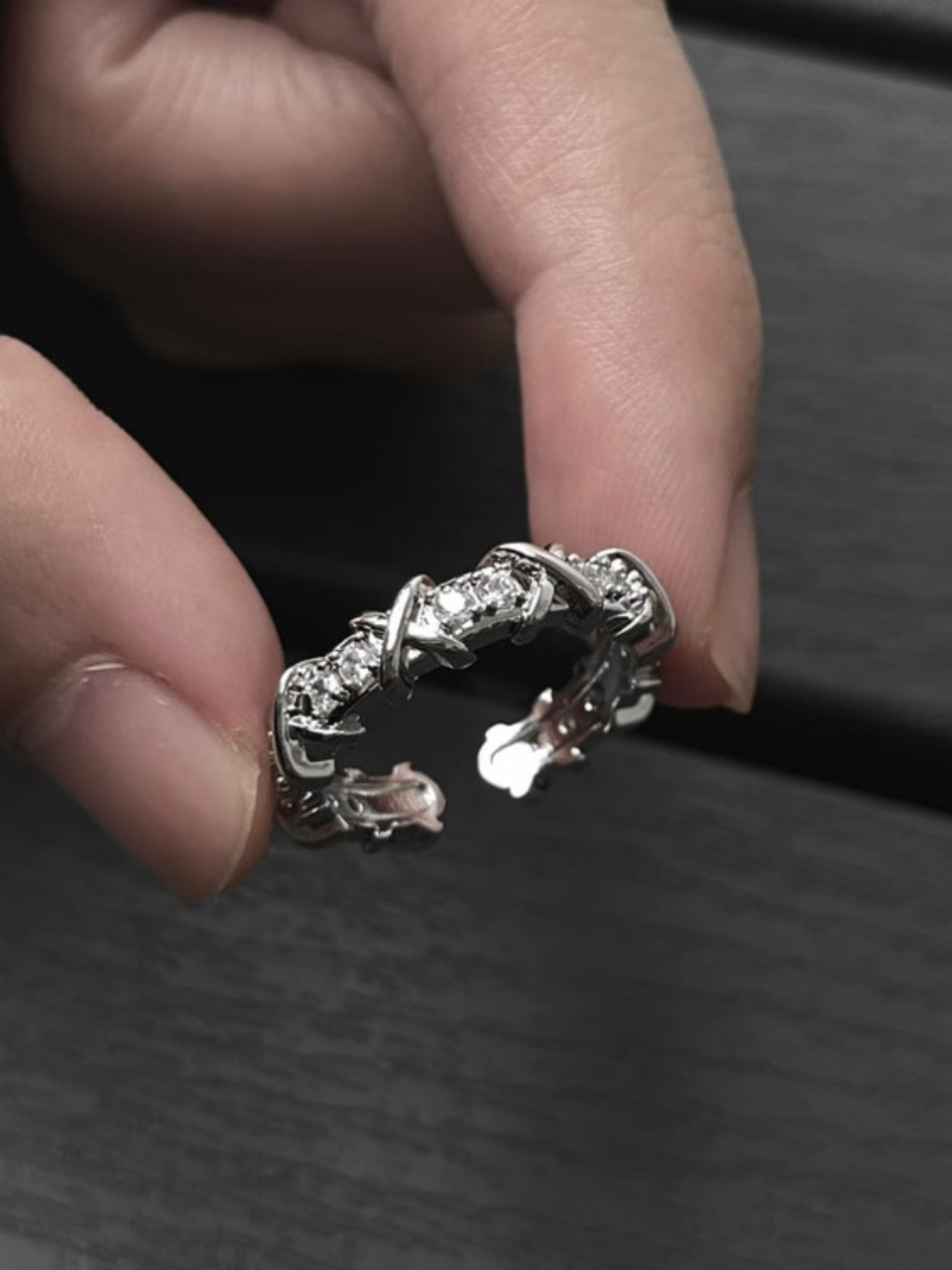 Diamond Accent Hugs and Kisses Ring