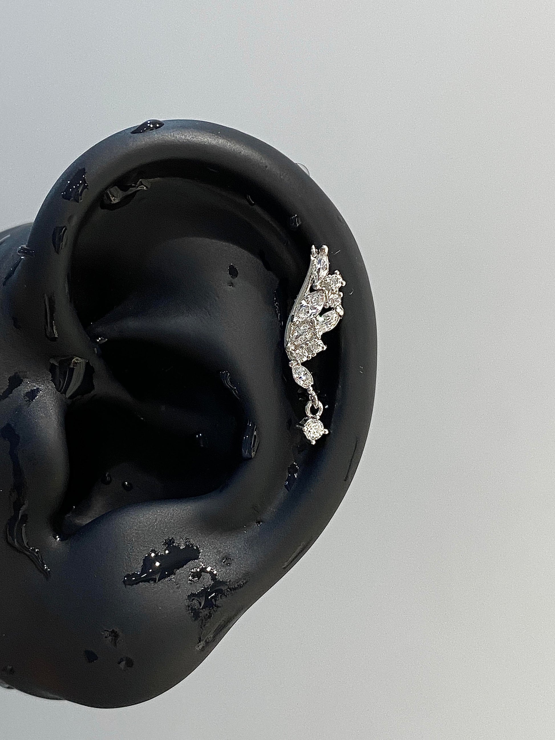 Crystal Wing Helix Earrings