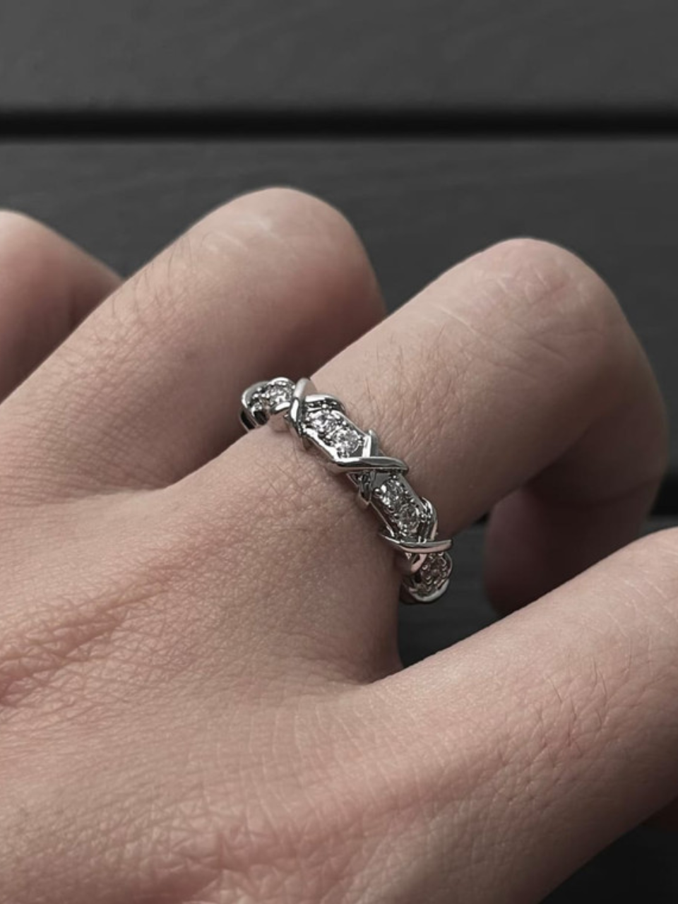 Diamond Accent Hugs and Kisses Ring