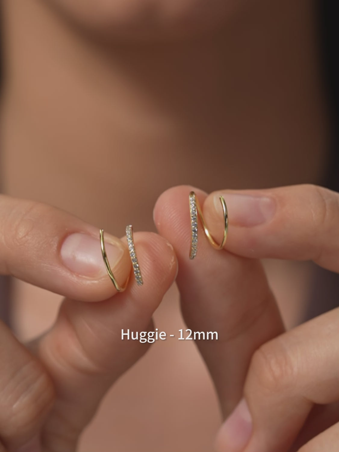 Half Pave Double Hoops