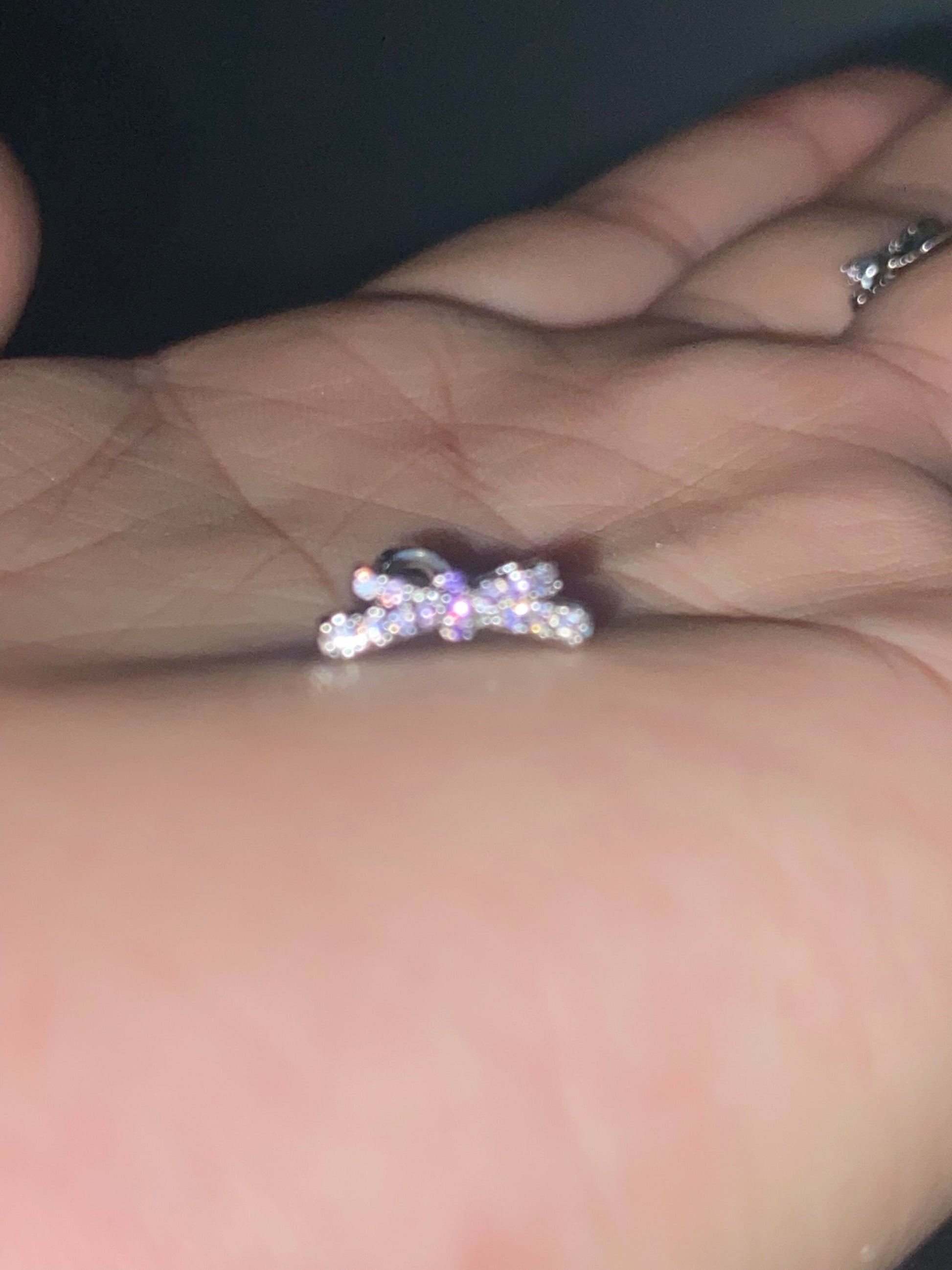 Purple Fairy Bow Helix Earrings