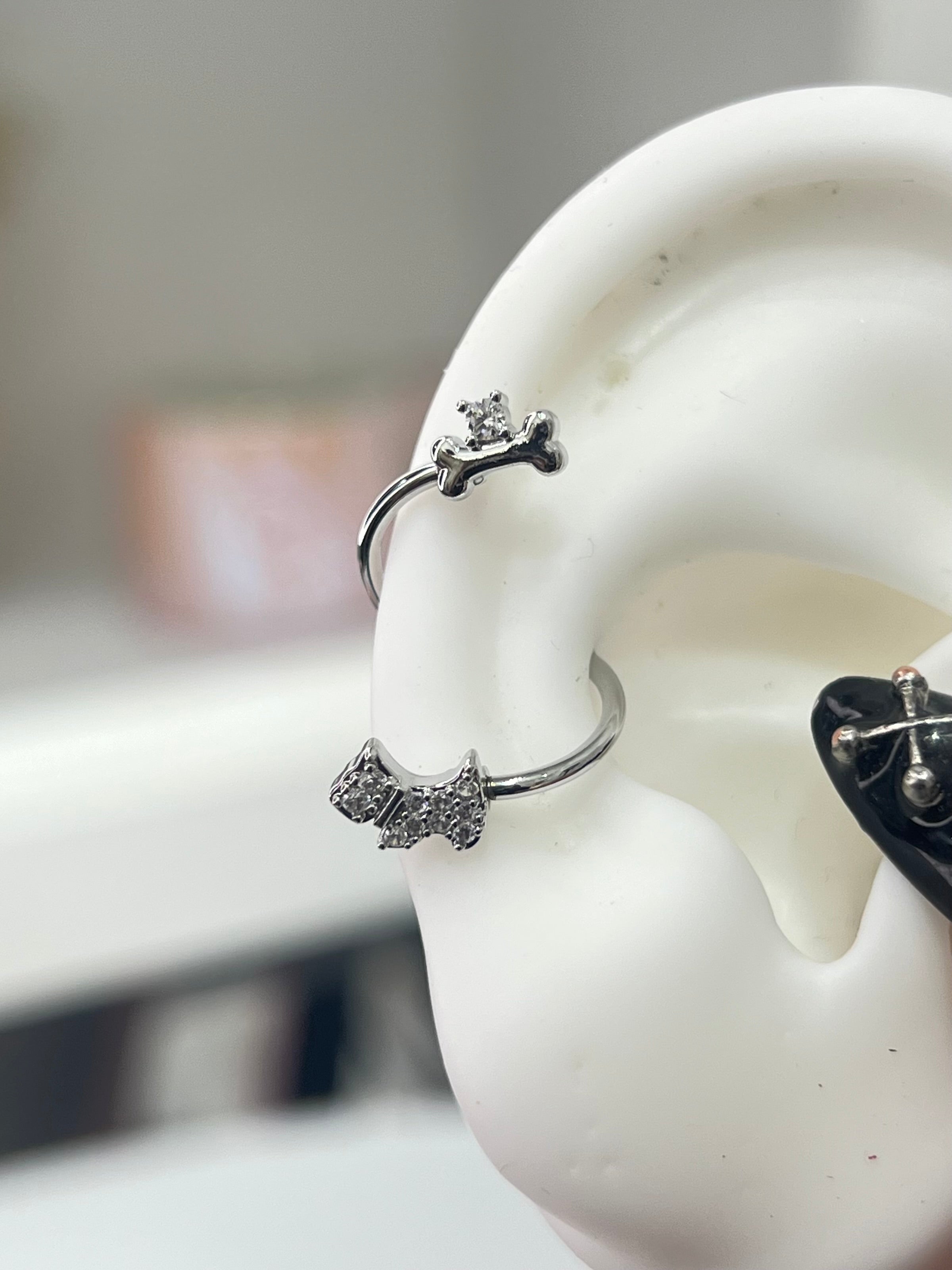 Dog Spiral Conch Earrings