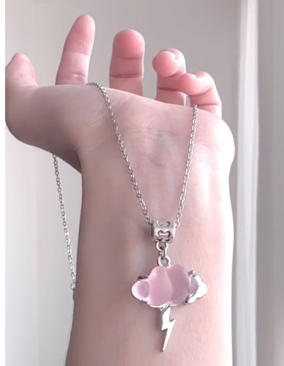 Pink Opaline Cloud Thunder Necklace