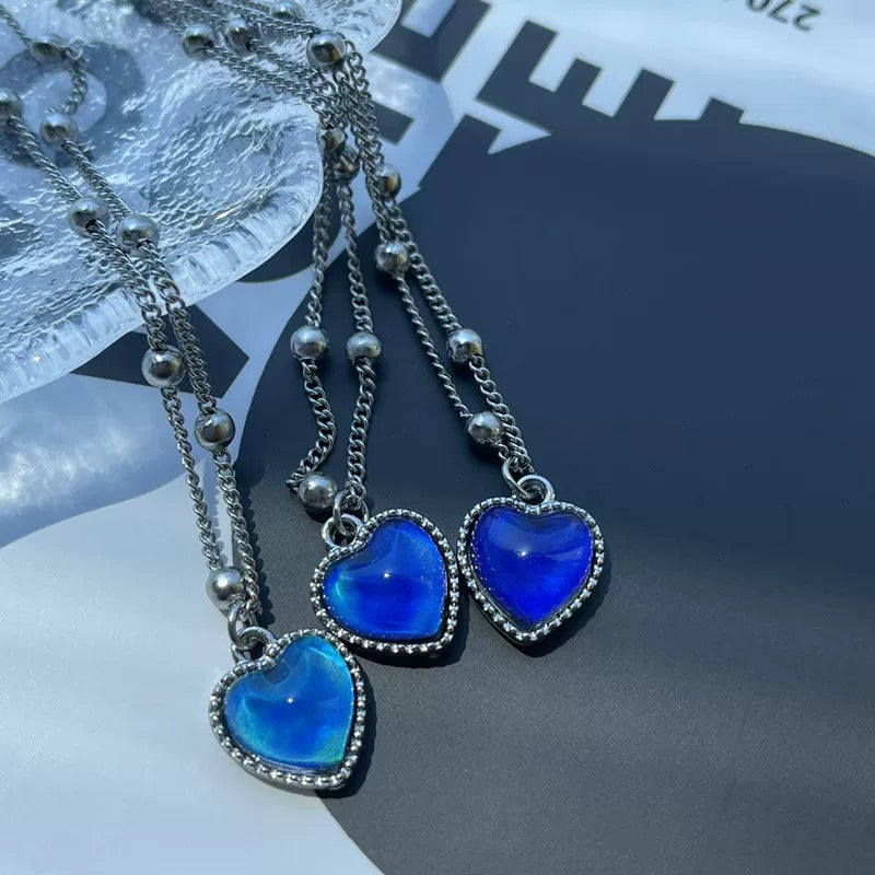 Temperature Reactive Colour Changing Heart Necklace