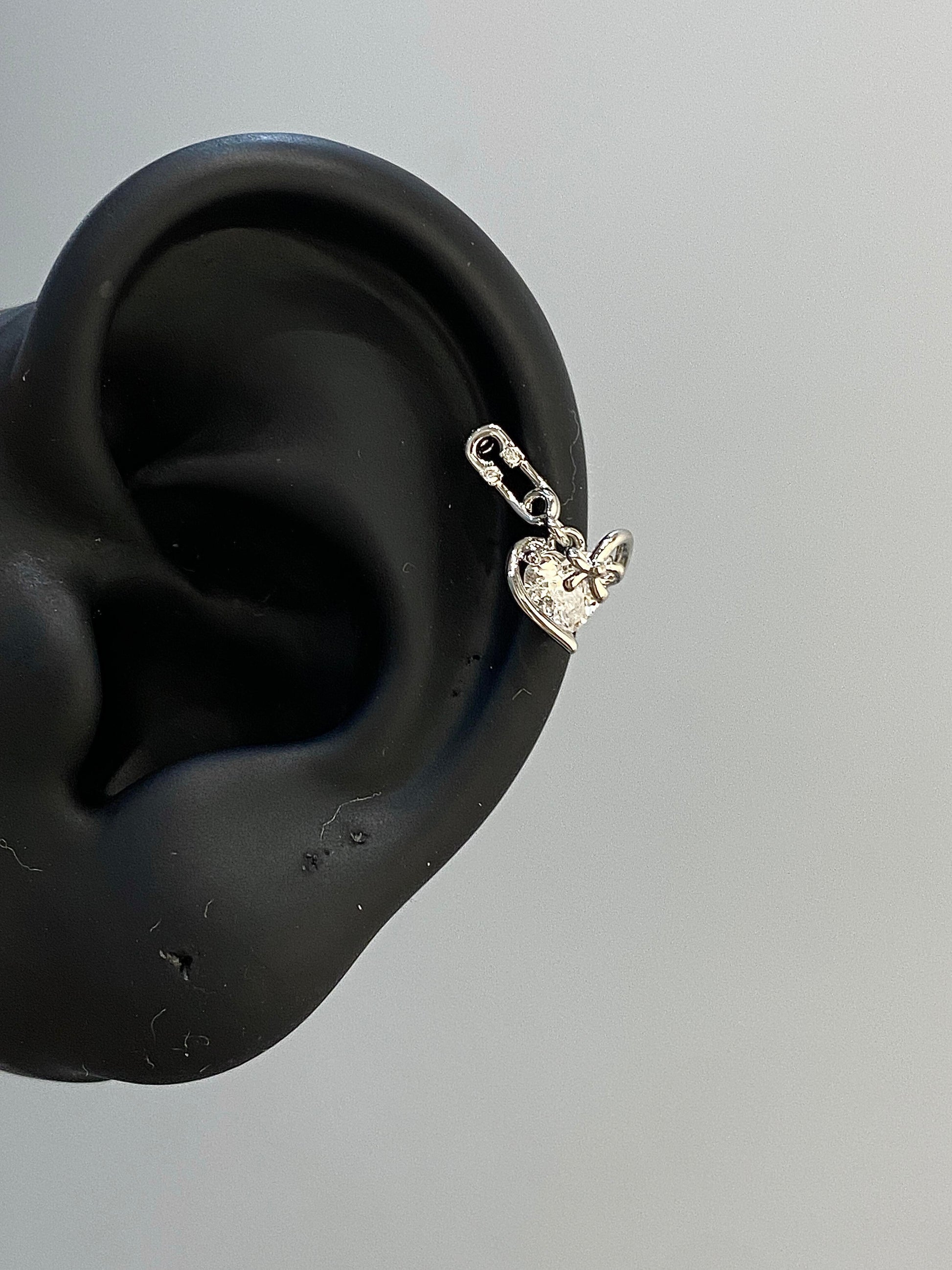 Heart Pin Helix Earrings