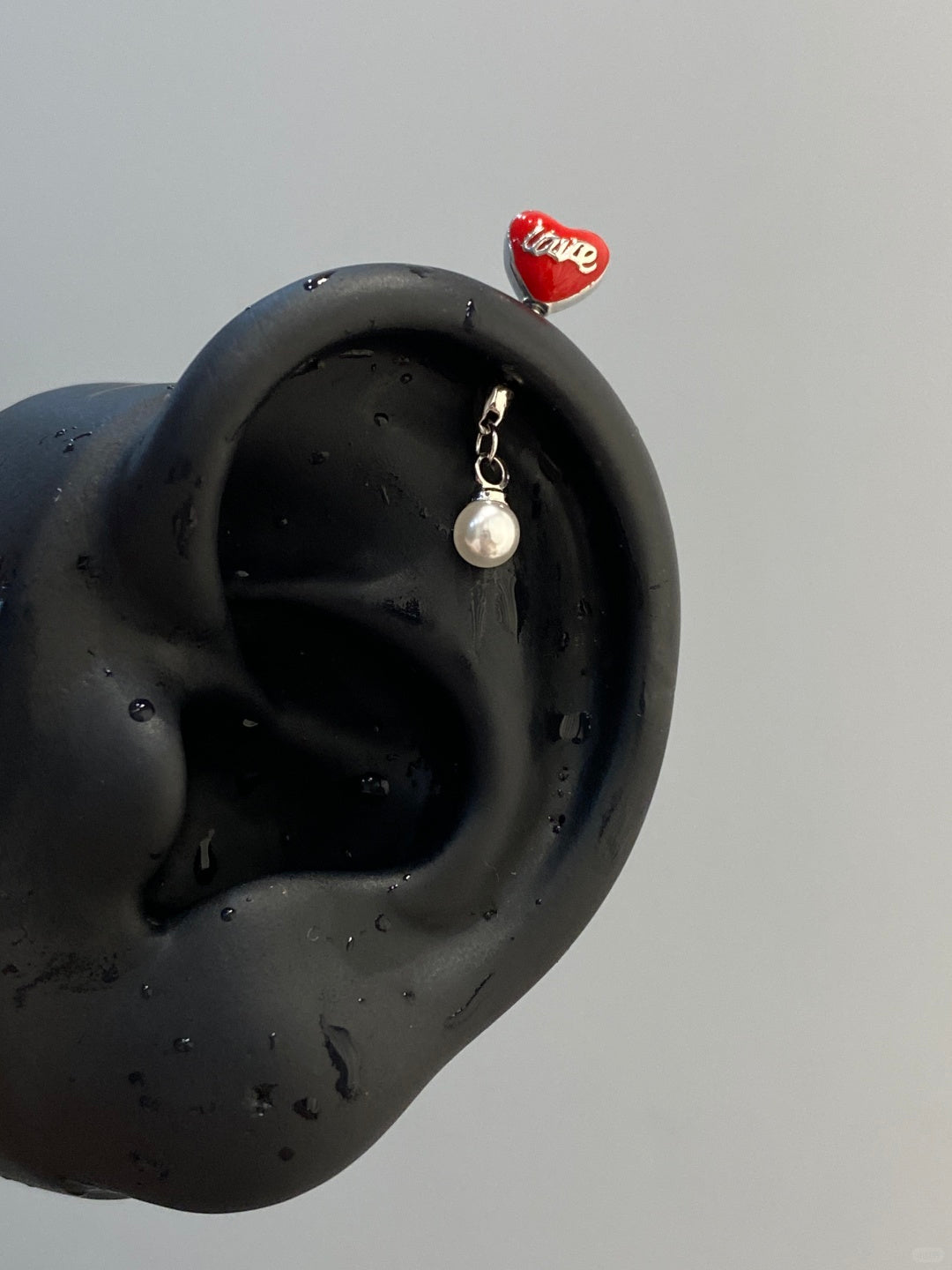 Love Drop Vertical Helix Earrings