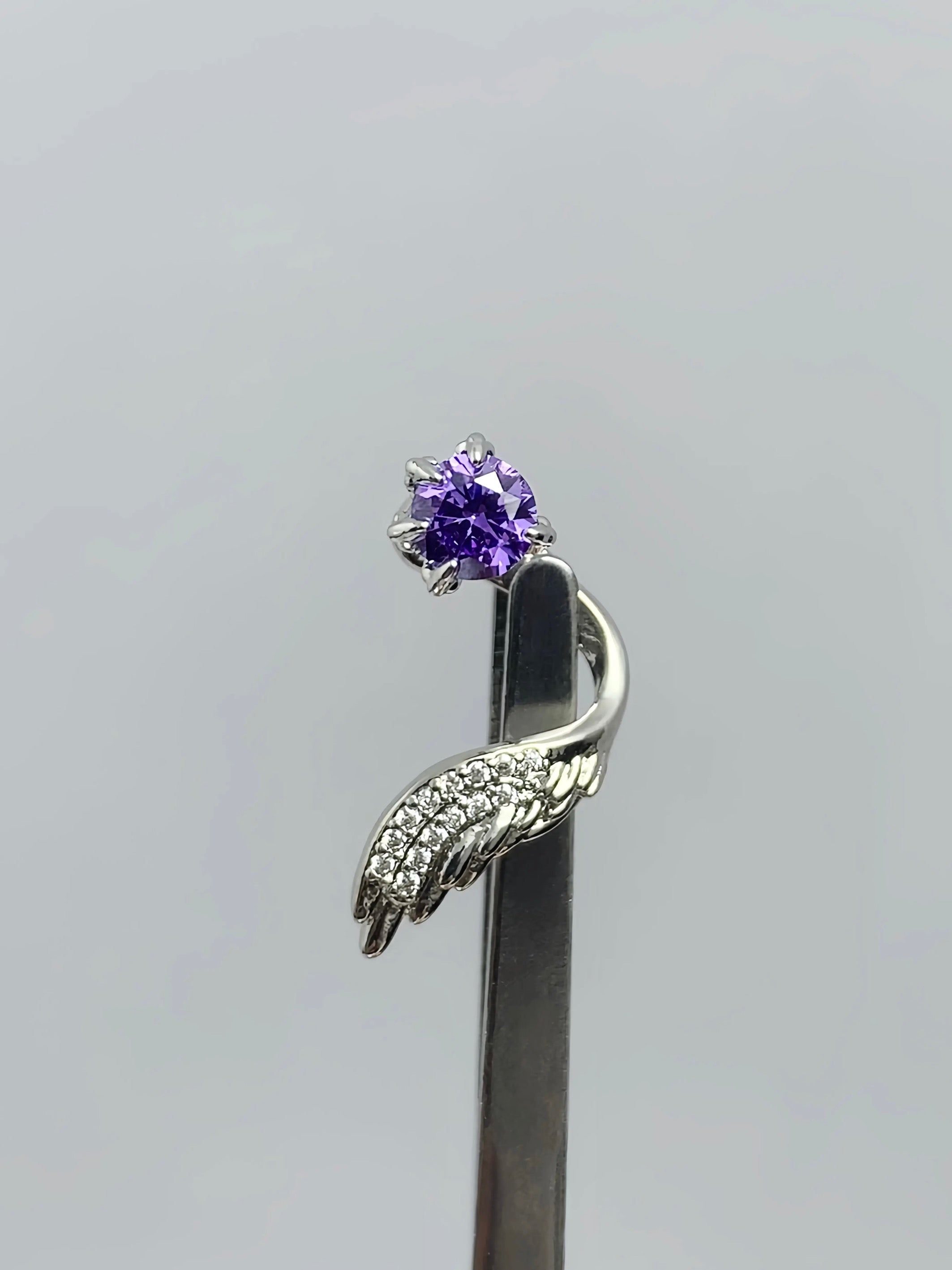 Purple Halo Wings Helix Earrings V2