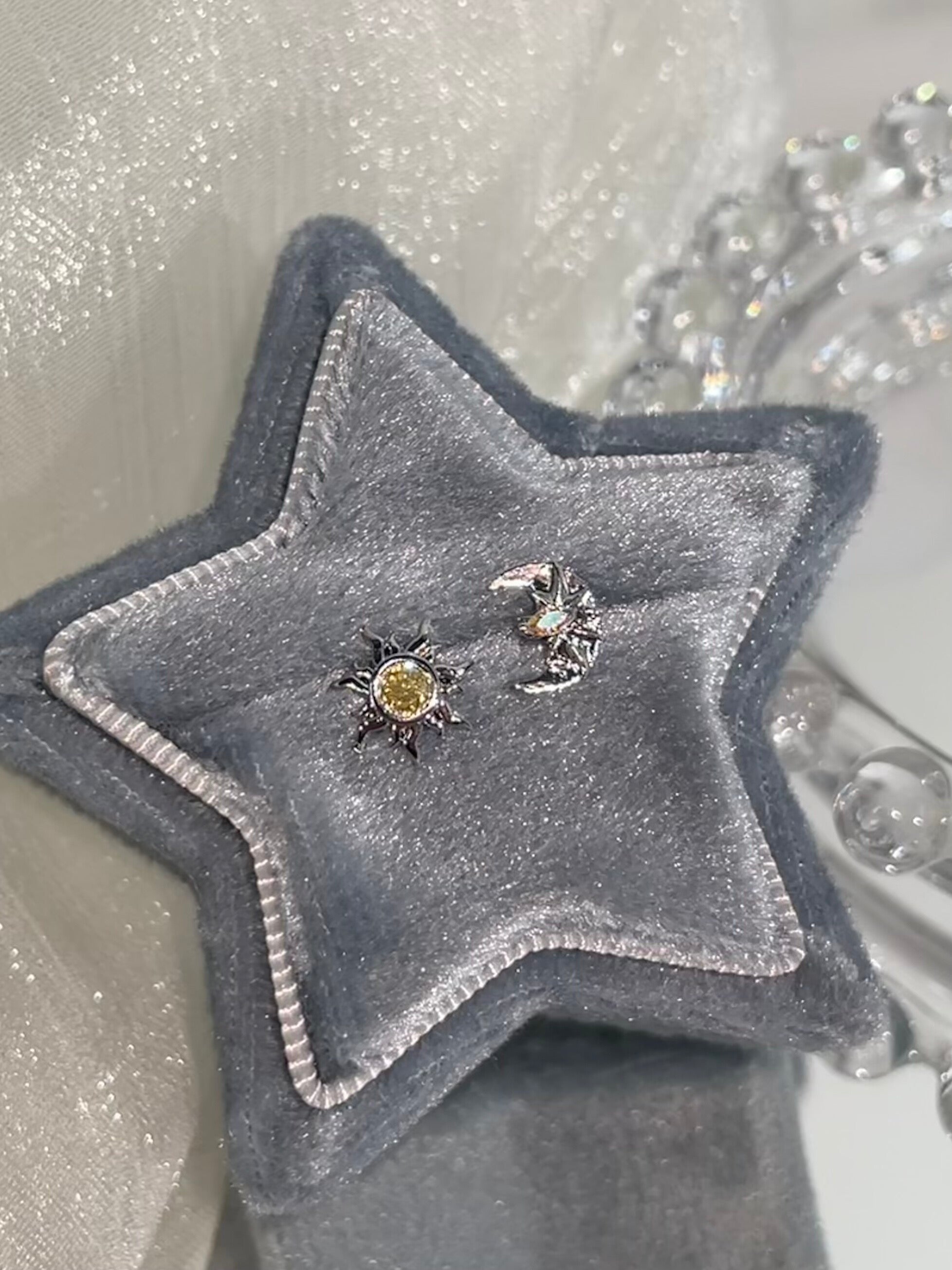 Radiant Sun & Moon Helix Earrings
