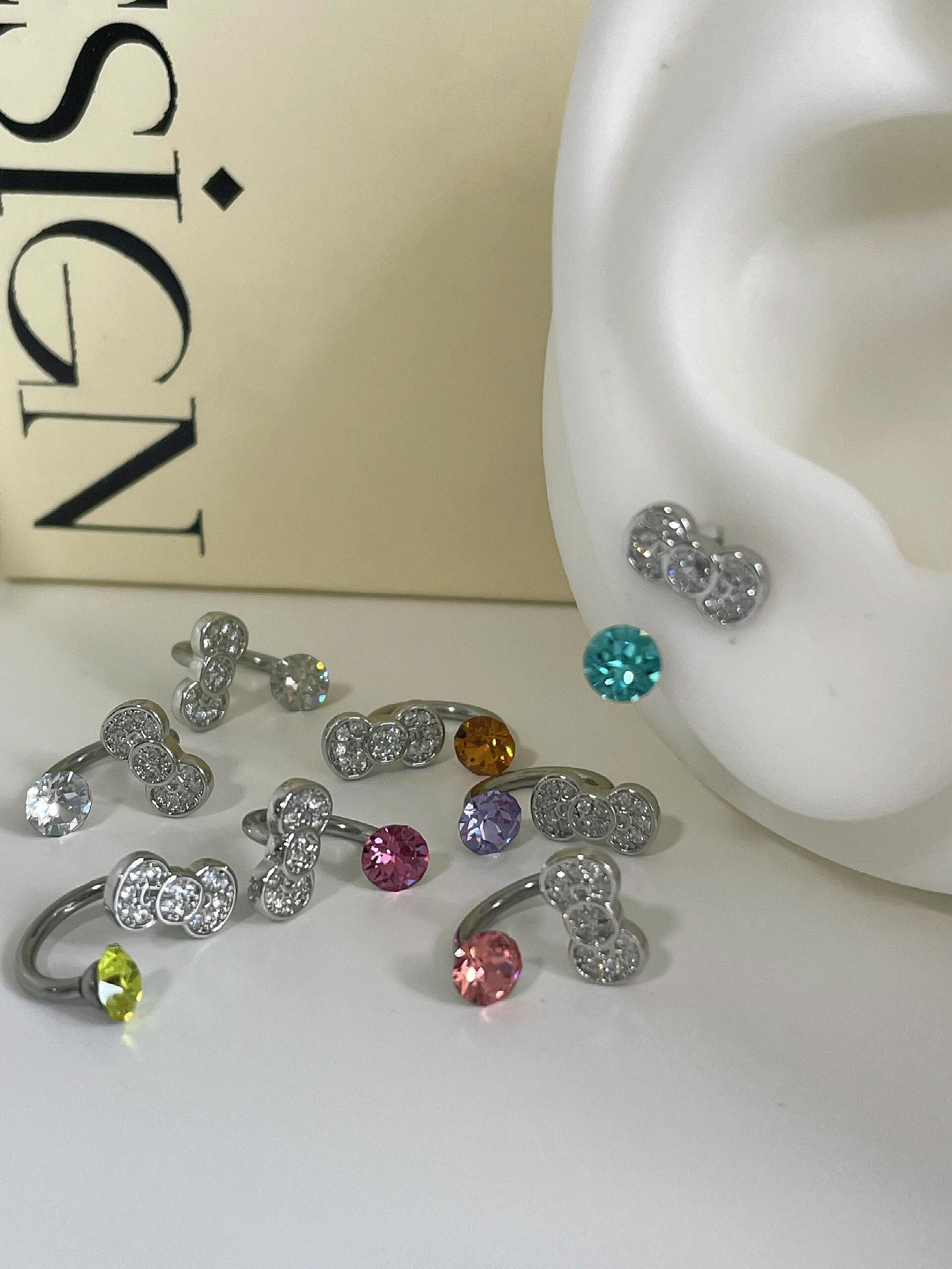 Teal Bow Earrings