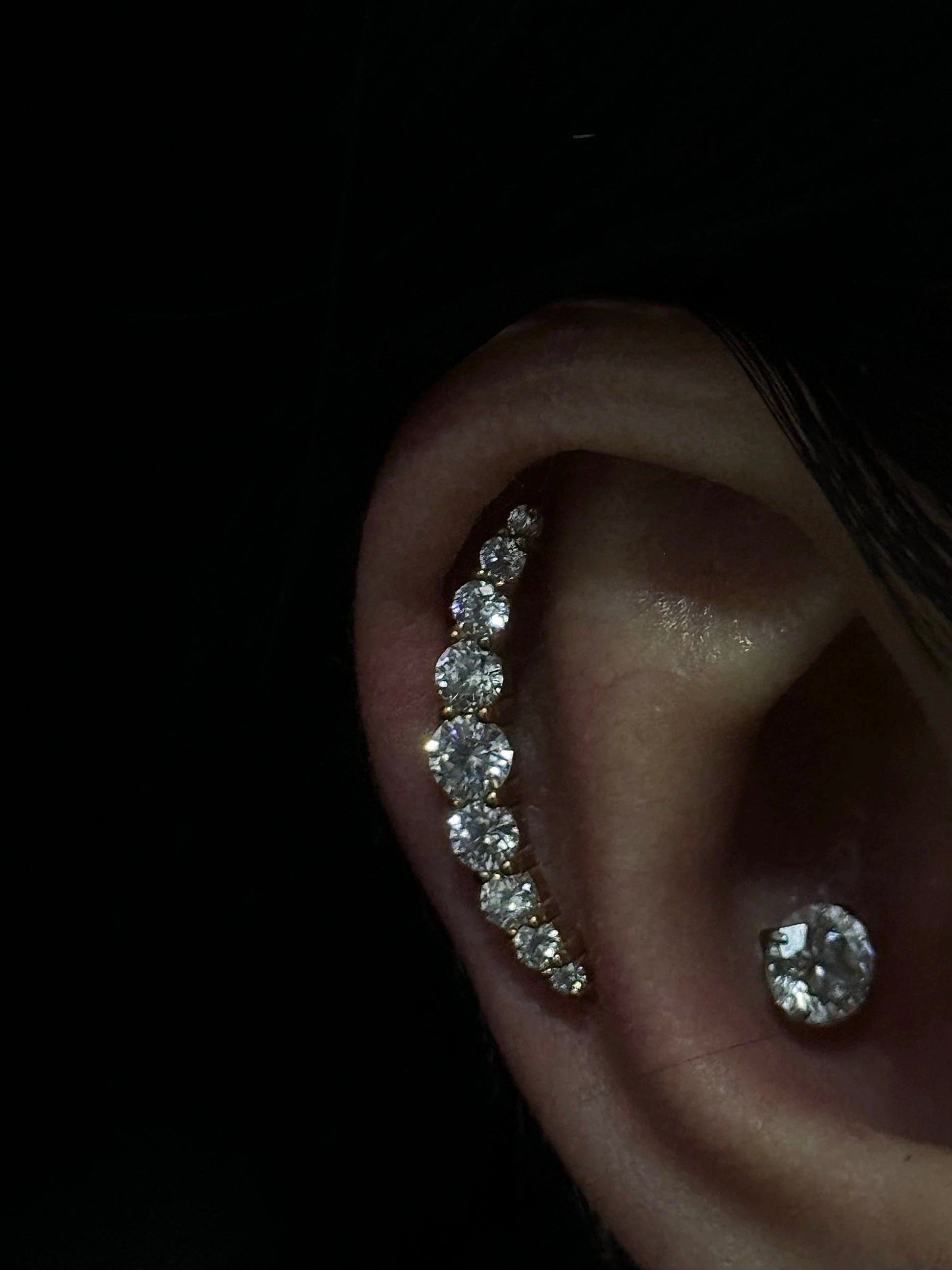 Gold Glowline Helix Earrings