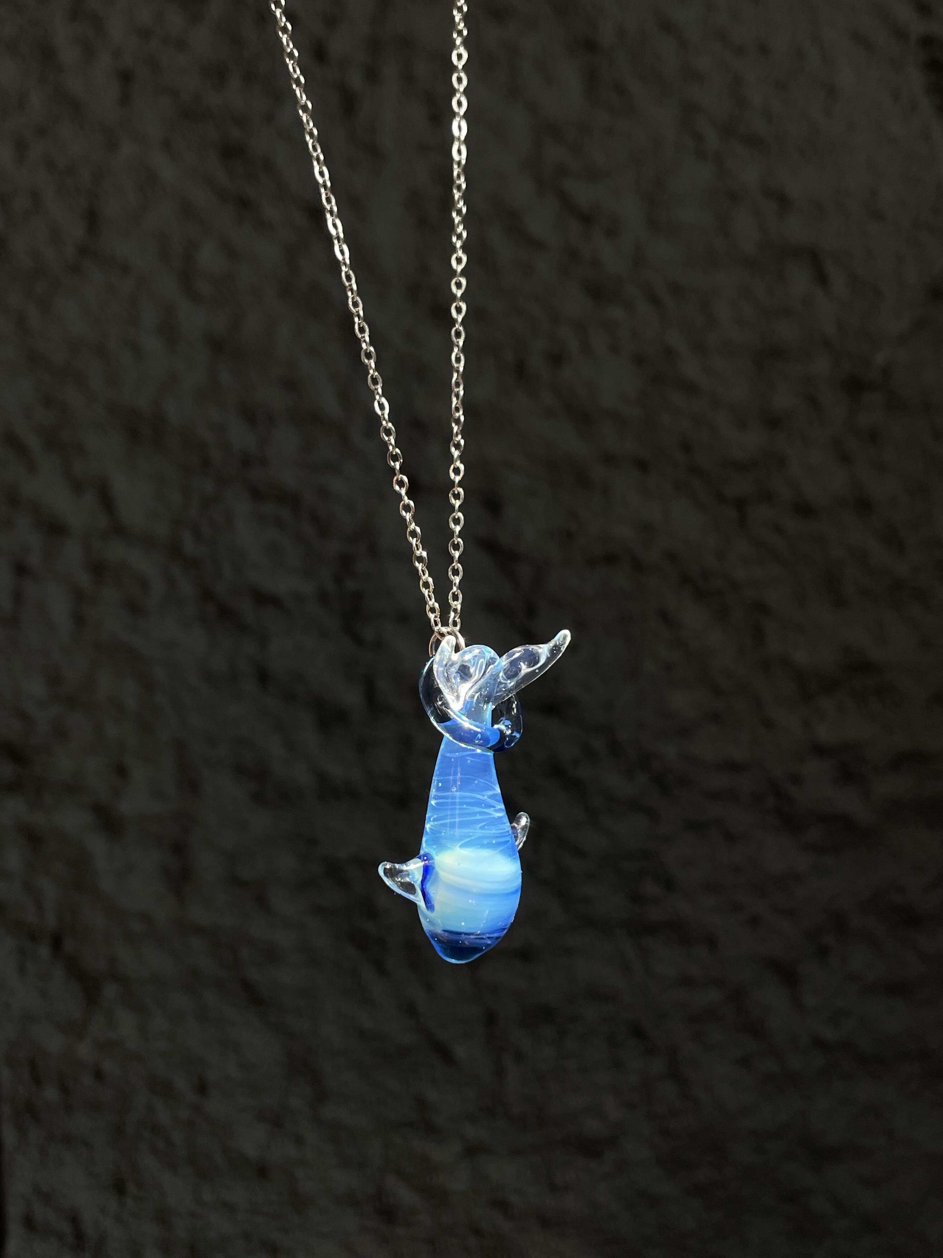 Blue Tide Whale Necklace