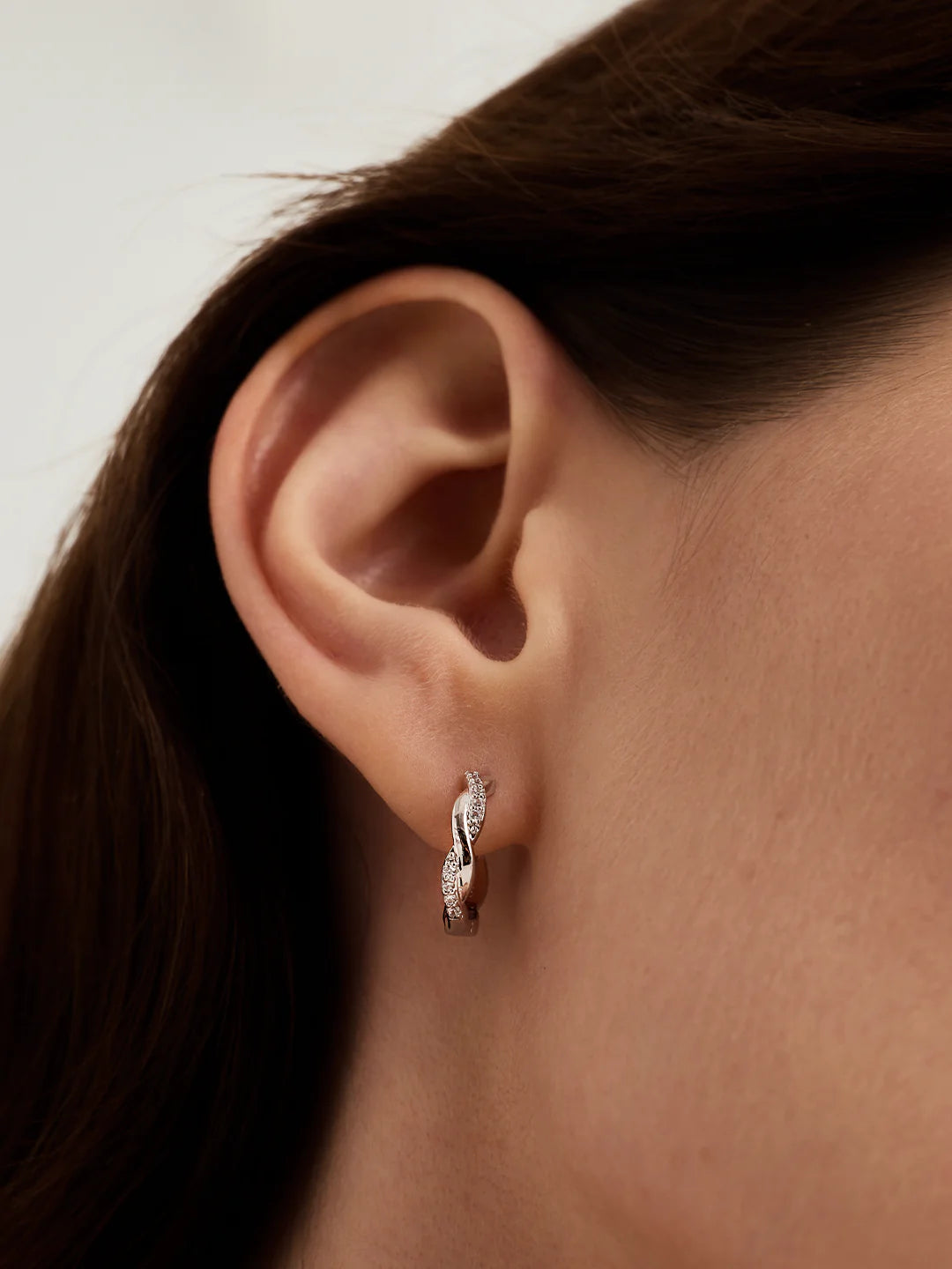 Twisted Pave Hoops