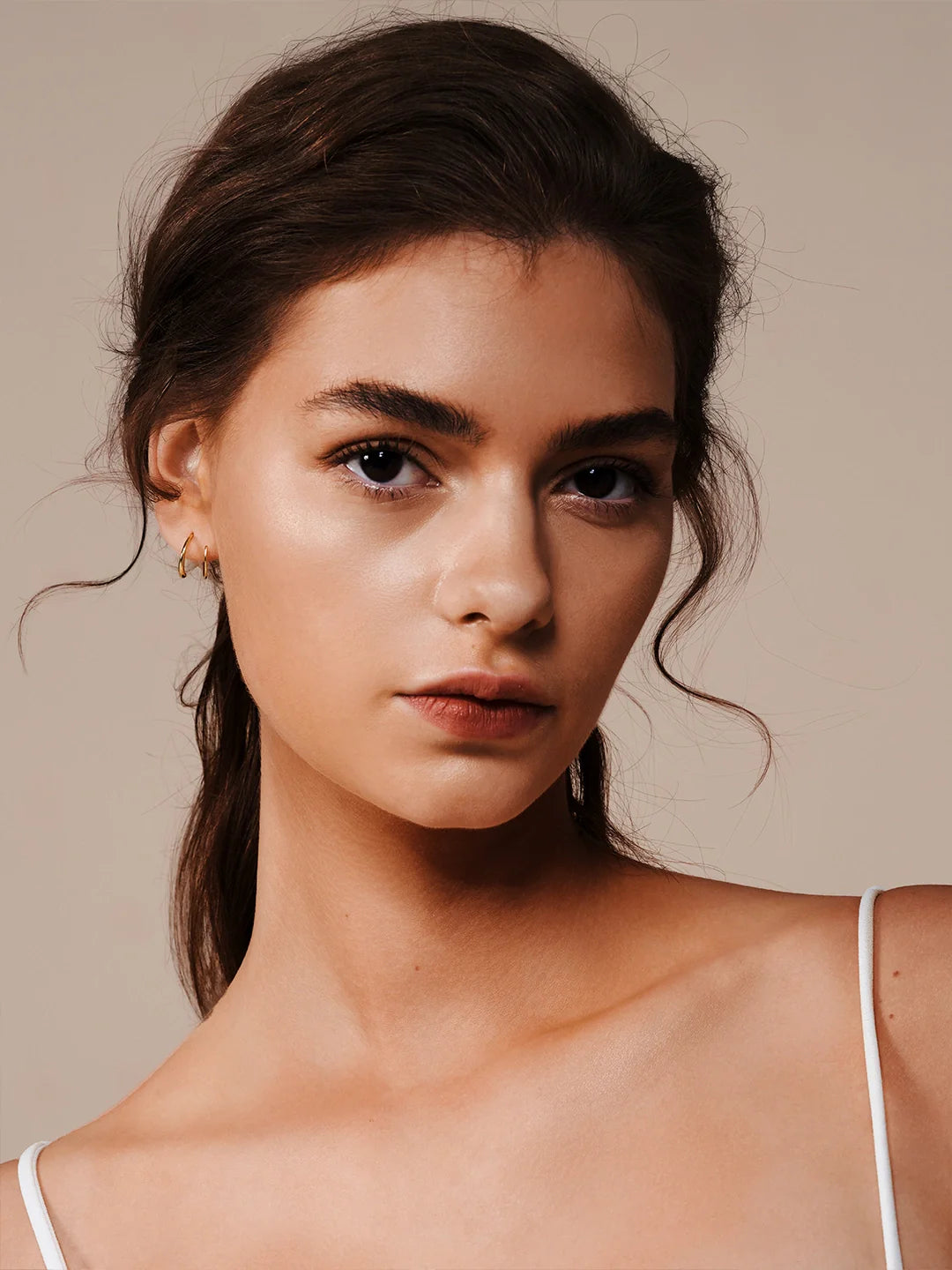 Gold Double Hoops