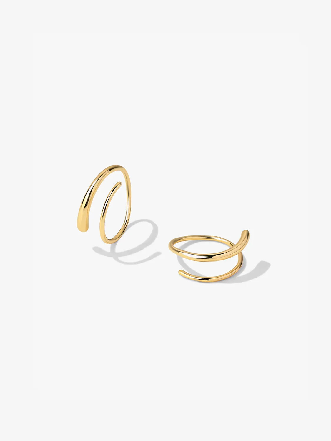 Gold Double Hoops