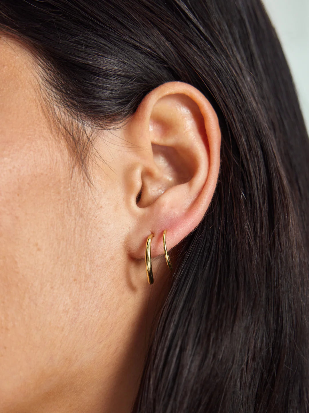 Silver Double Hoops