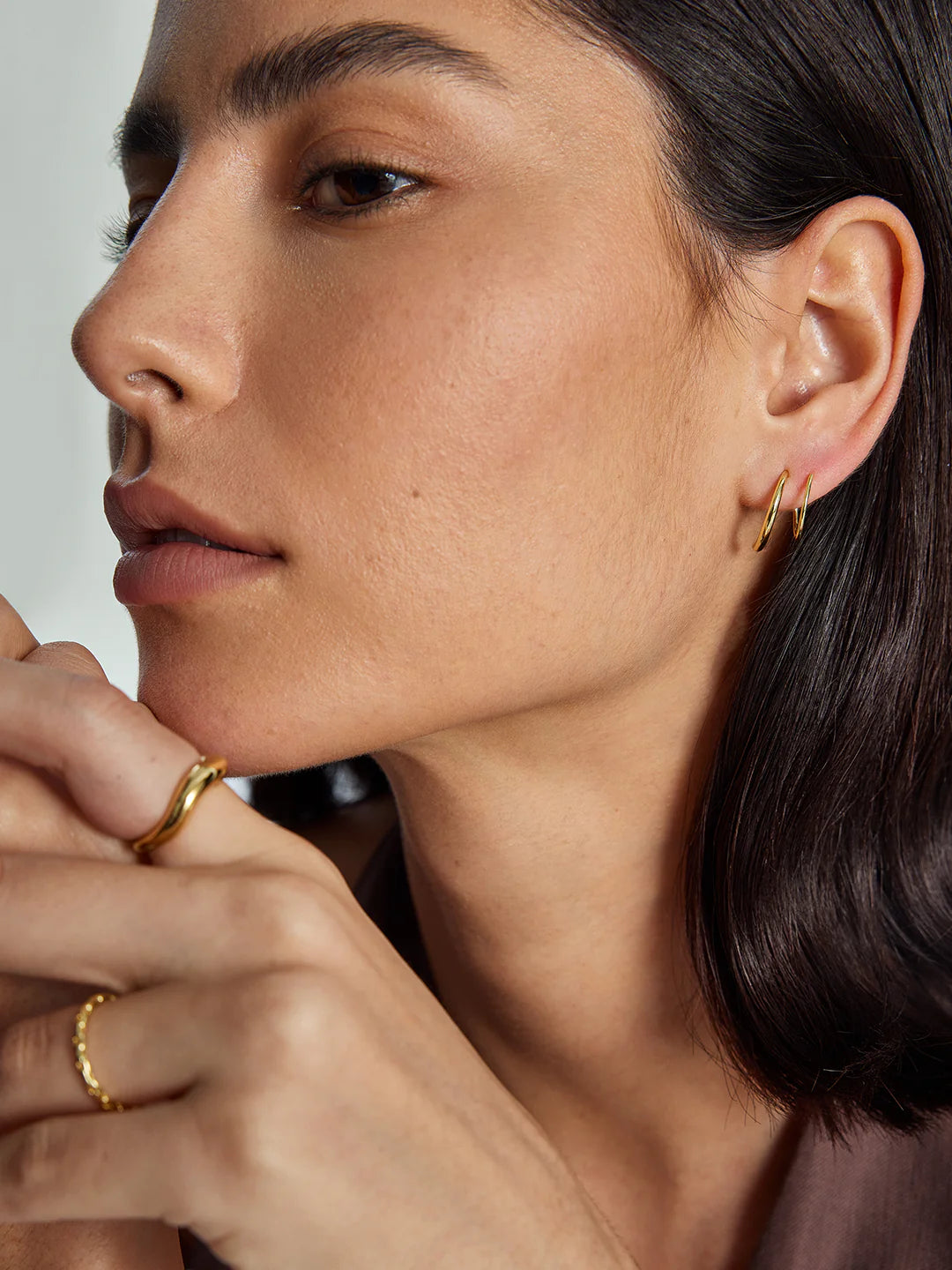 Gold Double Hoops