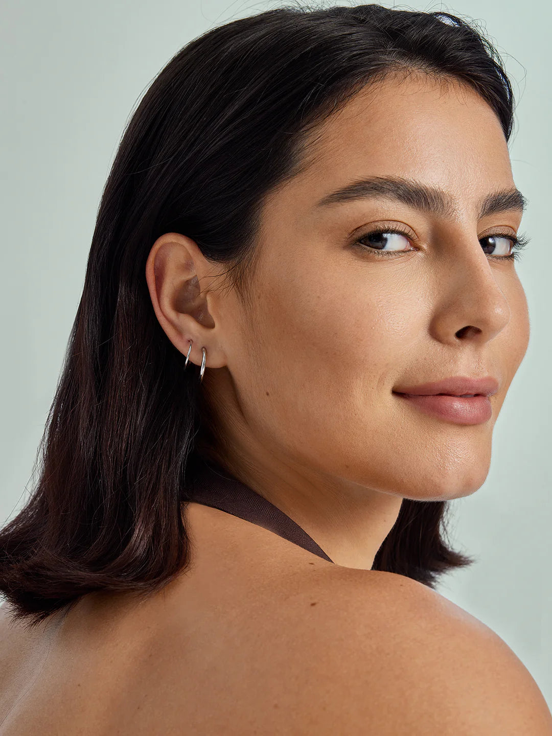 Silver Double Hoops