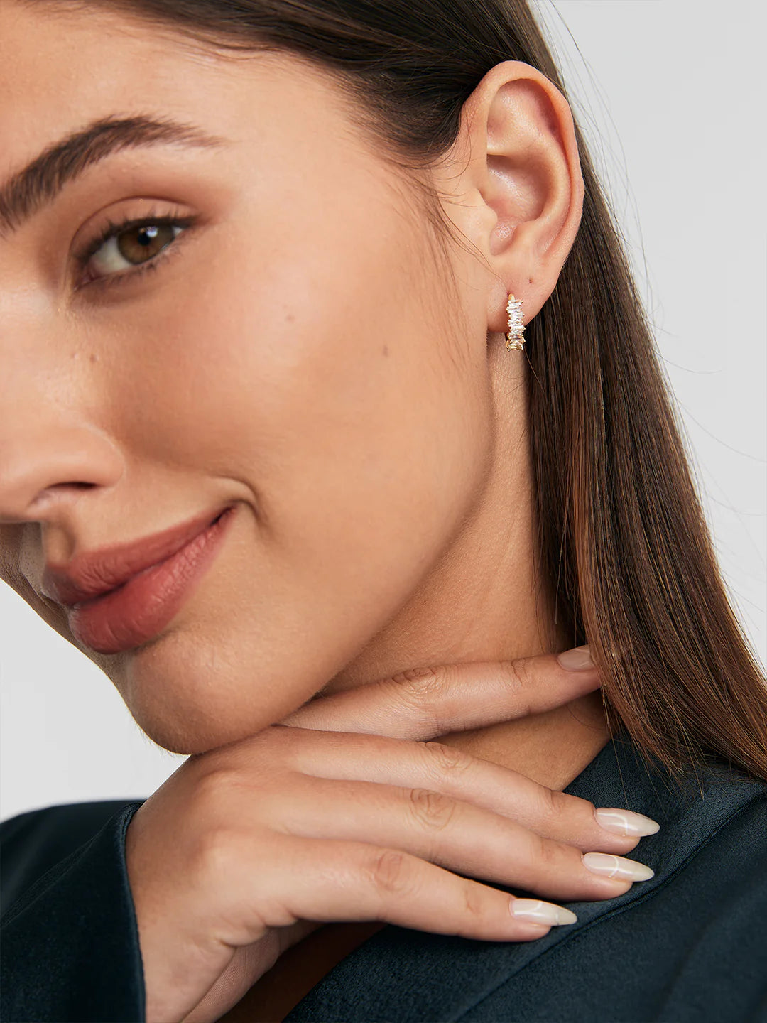 Baguette Sapphire Hoops