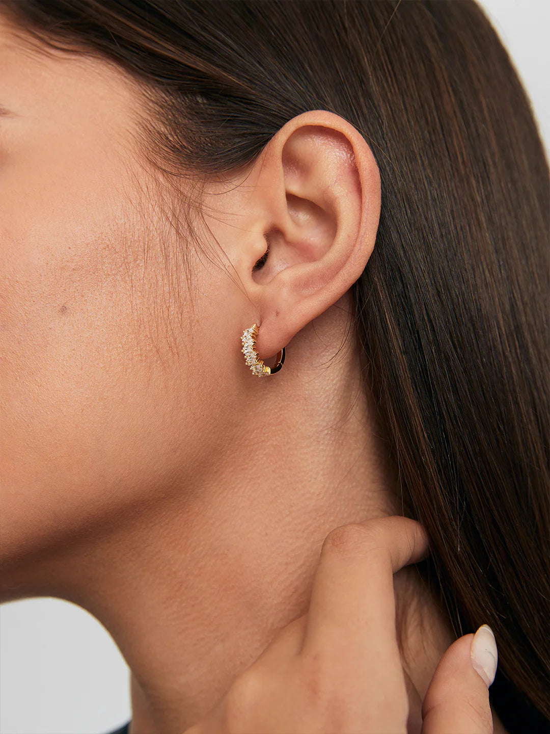 Baguette Sapphire Hoops