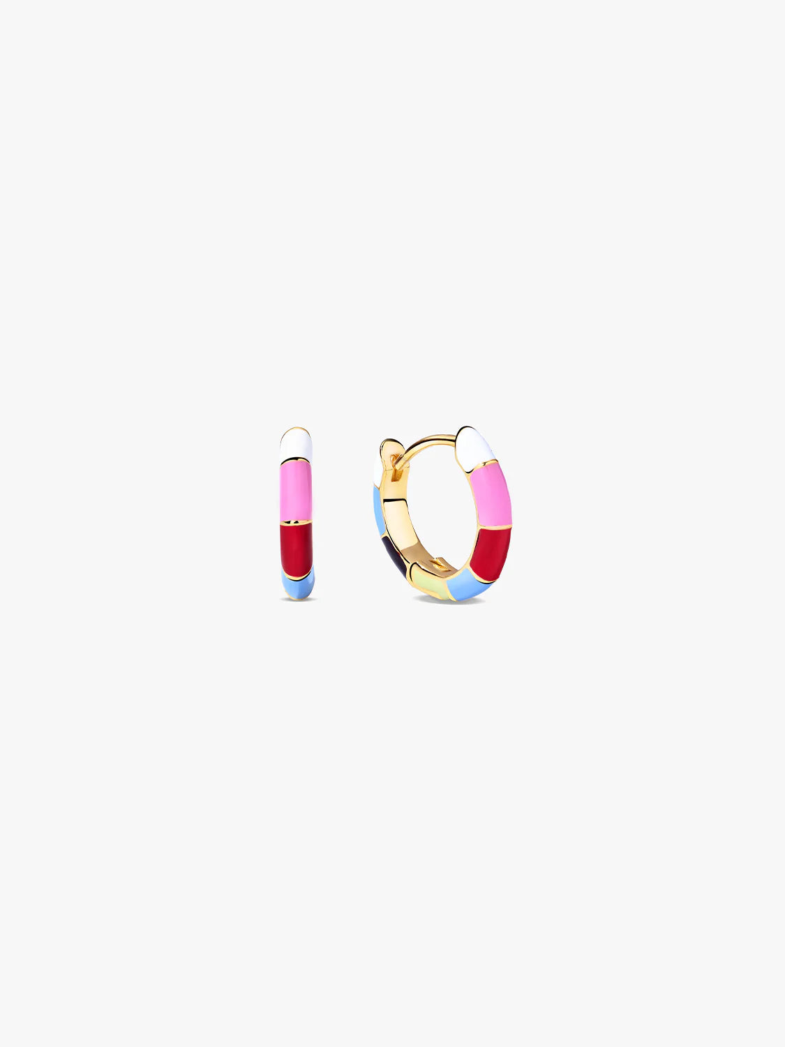 Enamel Color Block Hoops