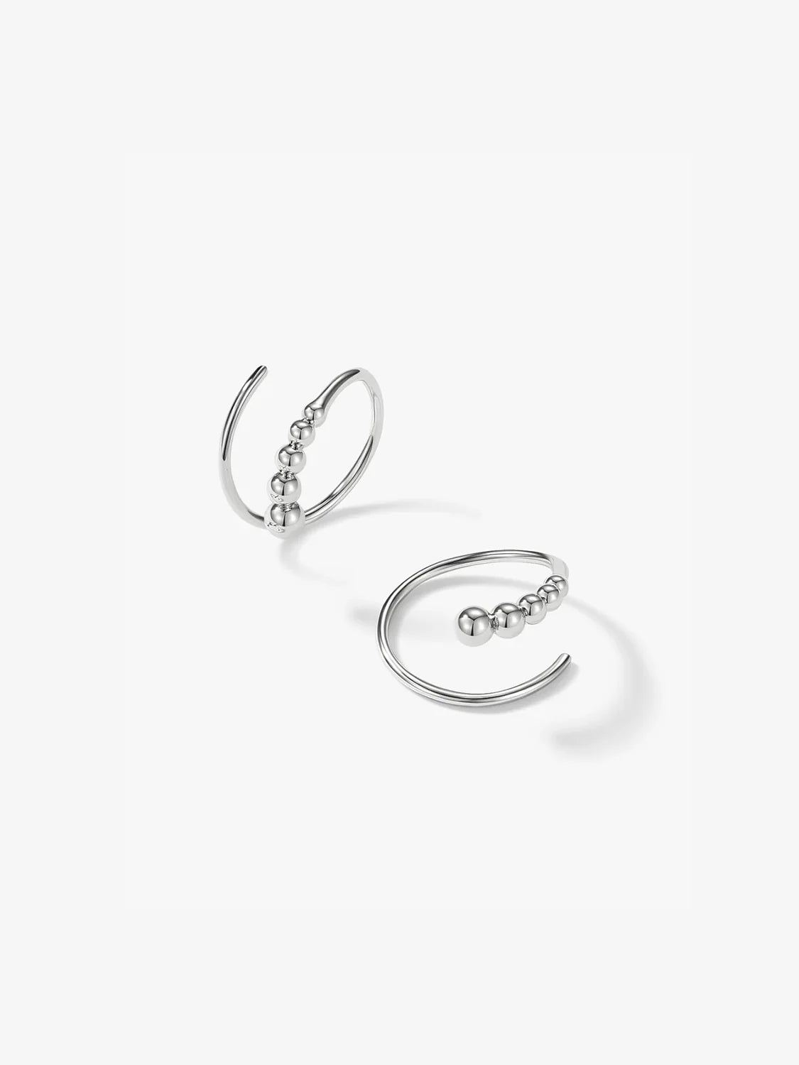Beaded Double Hoops