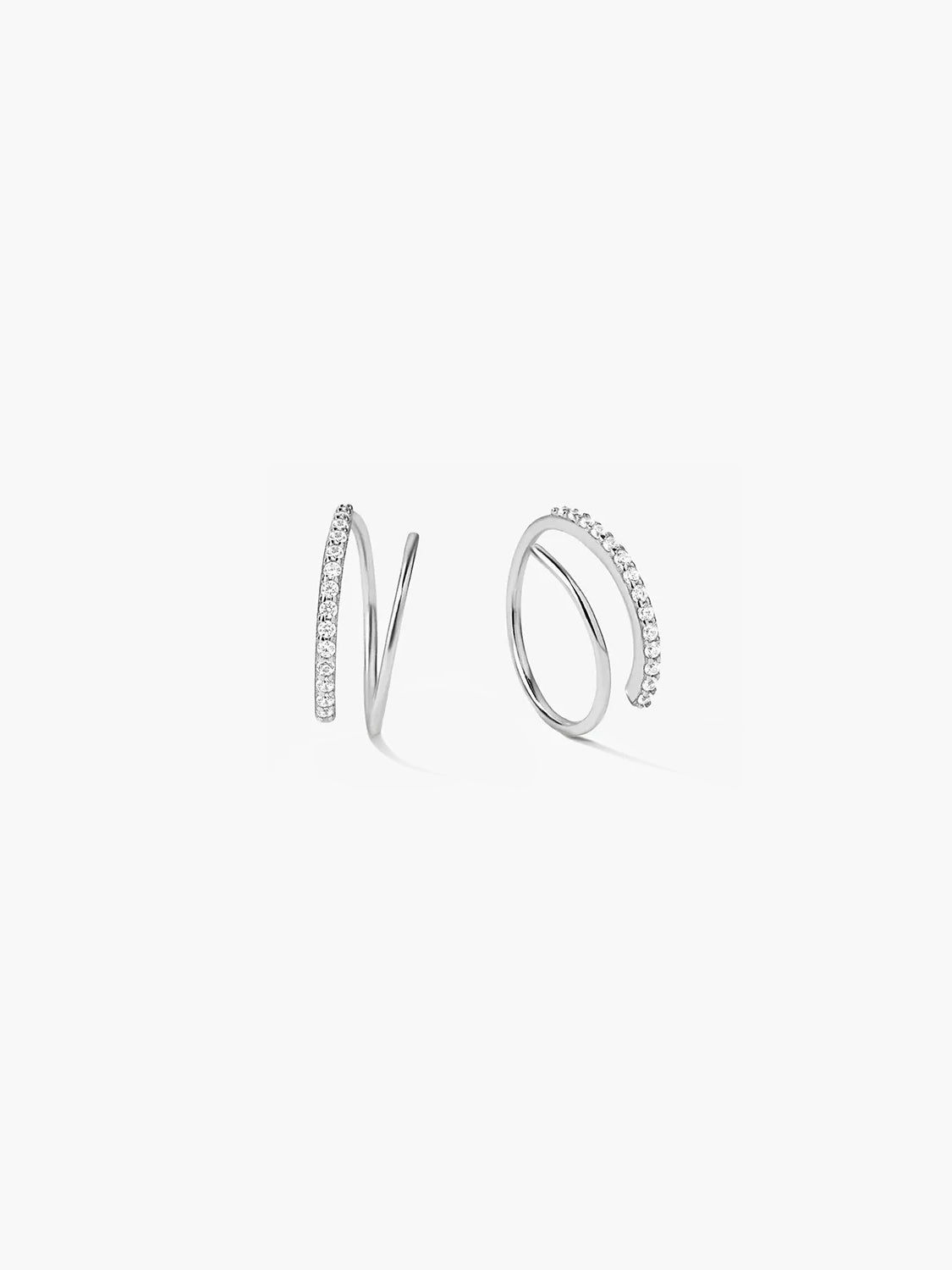 Half Pave Double Hoops