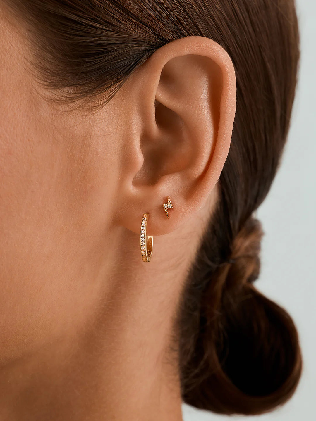 Thin Pave Crystal Hoops