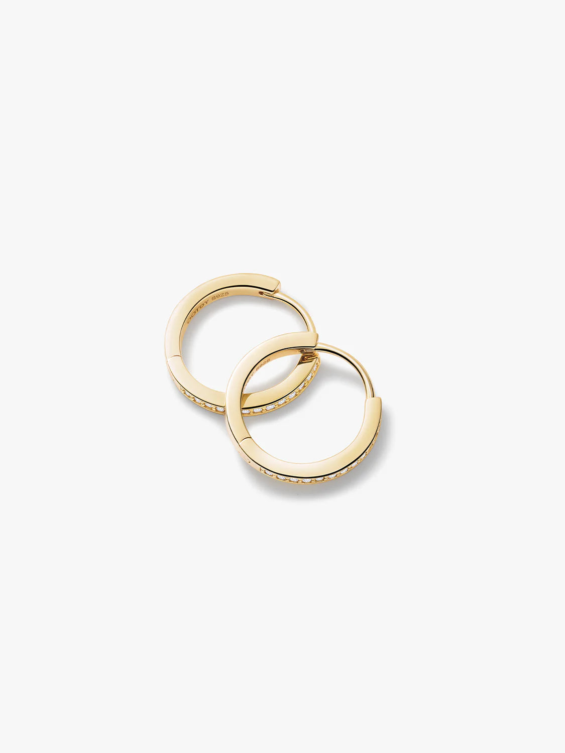 Thin Pave Crystal Hoops