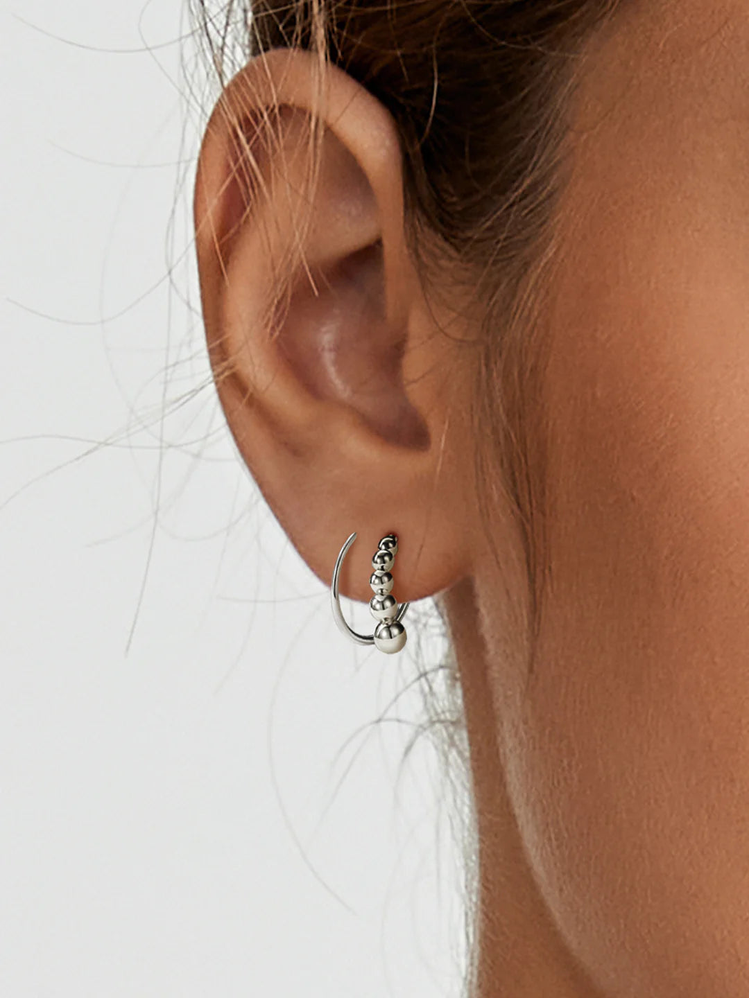 Beaded Double Hoops