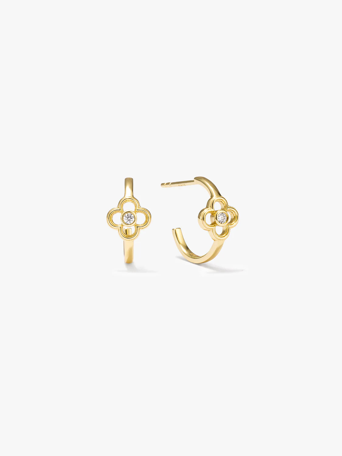 Clover Crystal Hoops