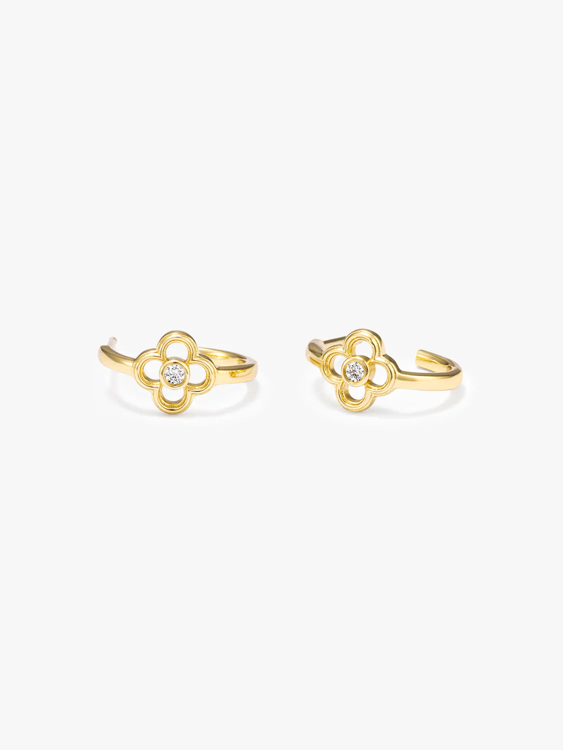 Clover Crystal Hoops