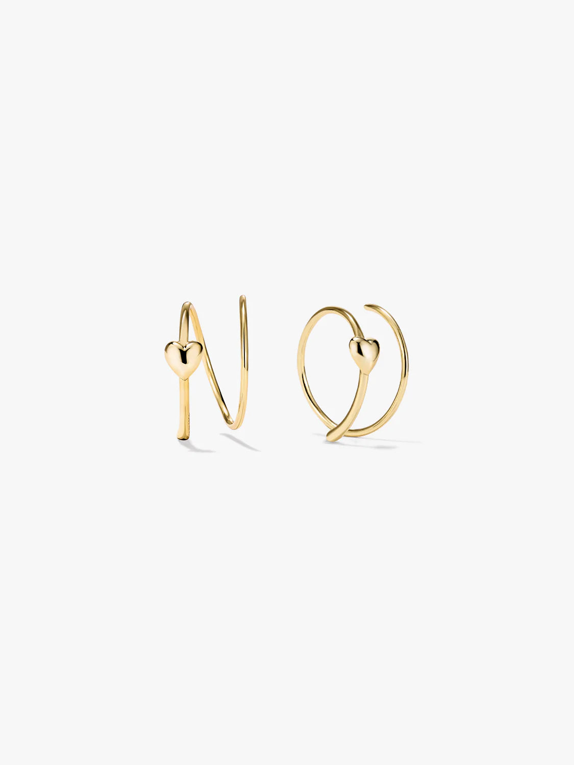 Heart Double Hoops