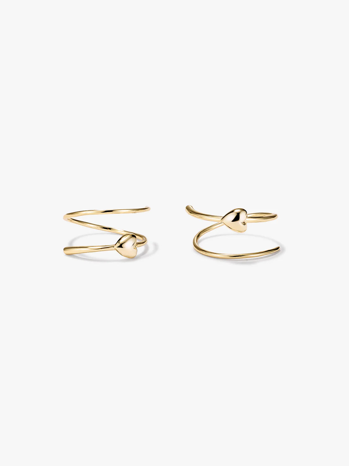 Heart Double Hoops