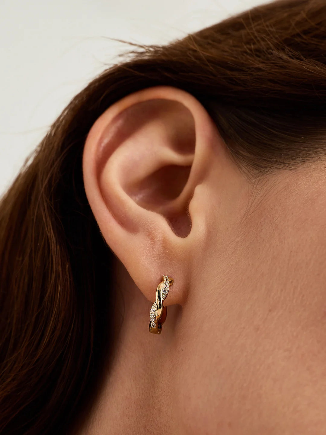 Twisted Pave Hoops