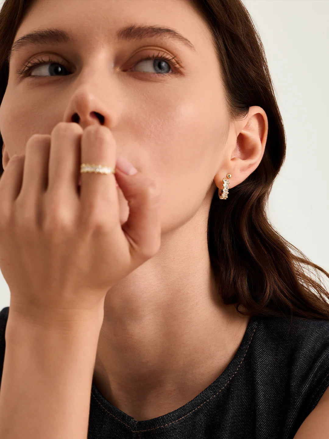 Baguette Sapphire Hoops