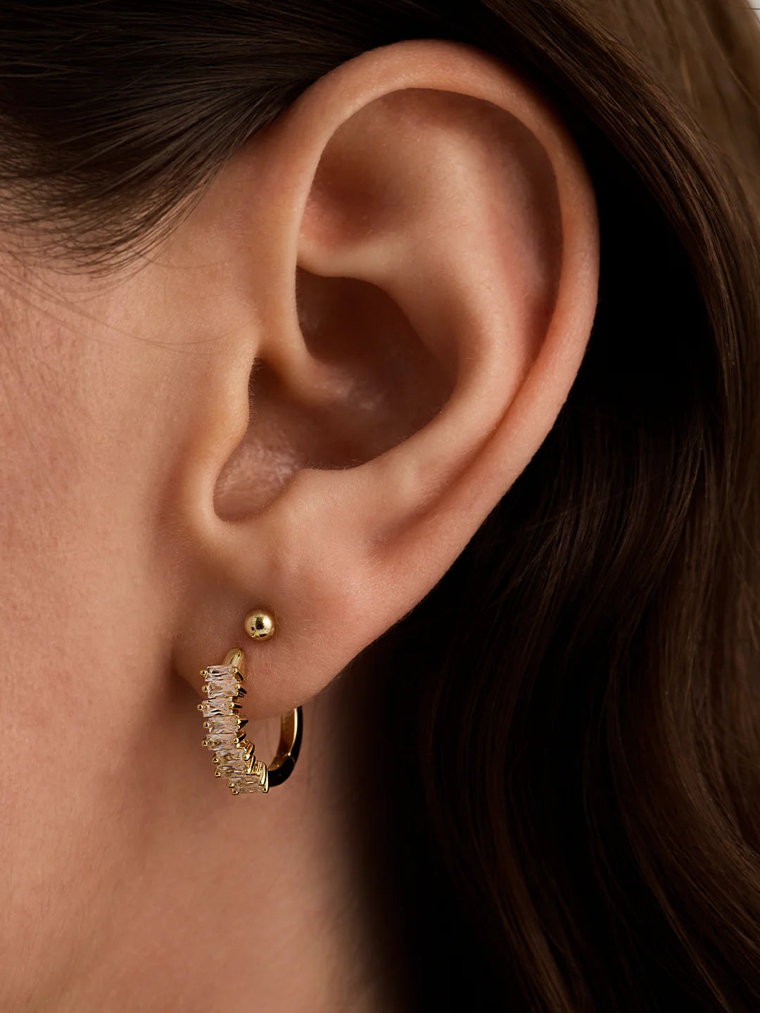 Baguette Sapphire Hoops