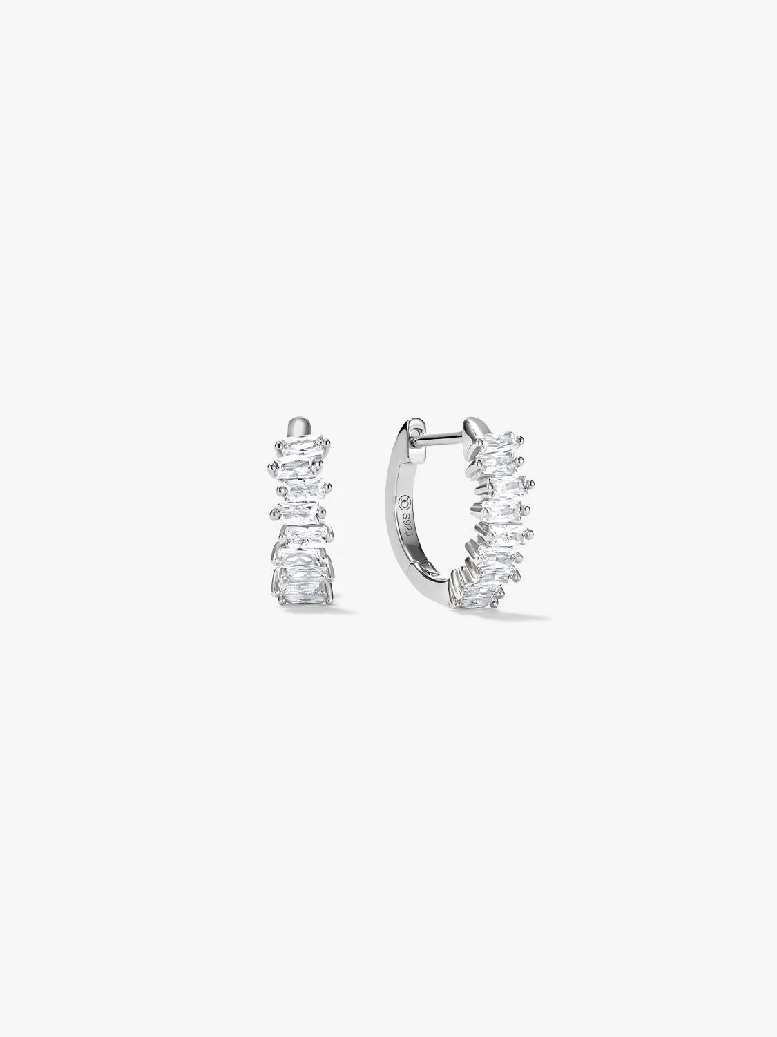 Baguette Sapphire Hoops