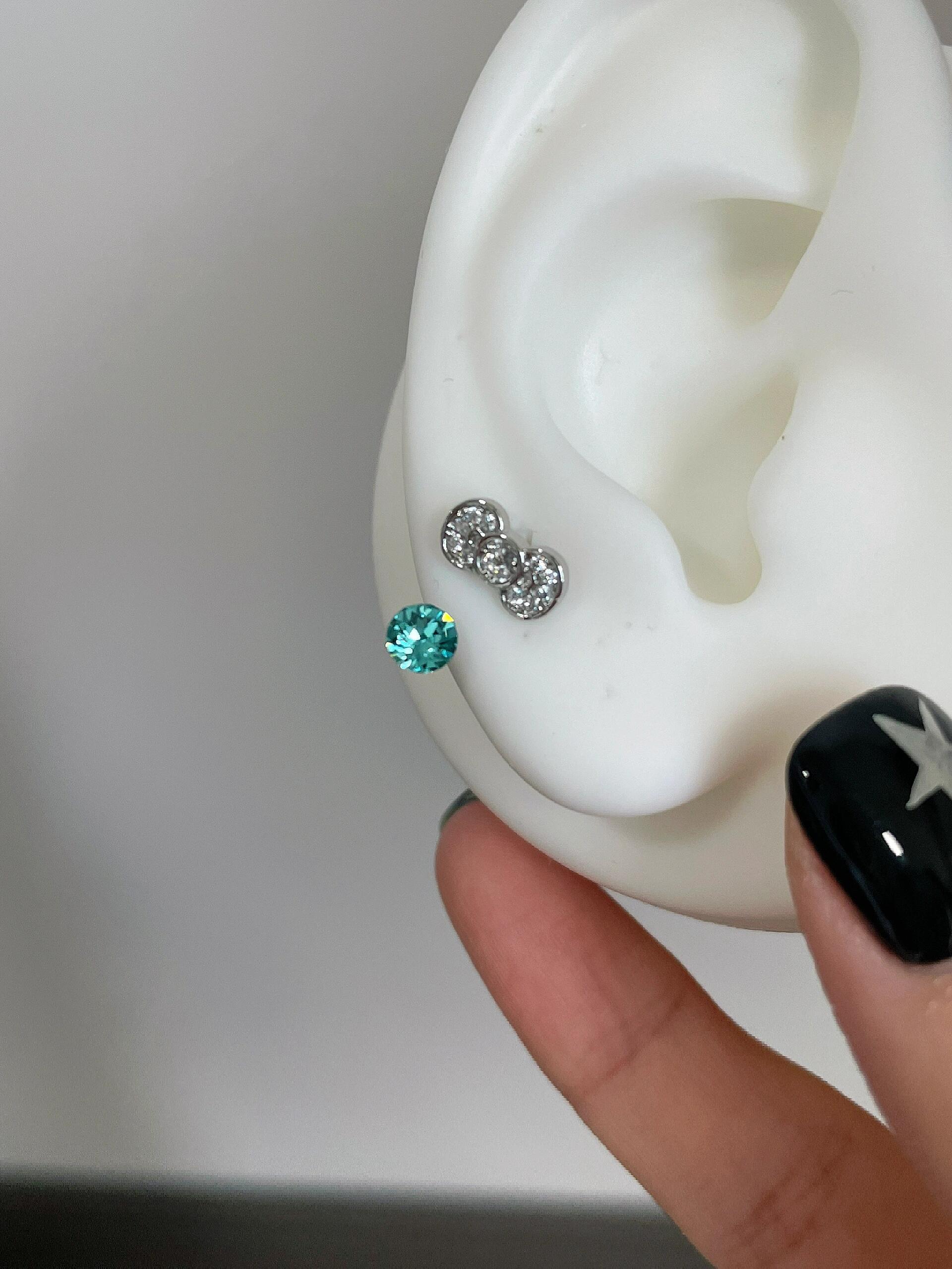 Teal Bow Earrings