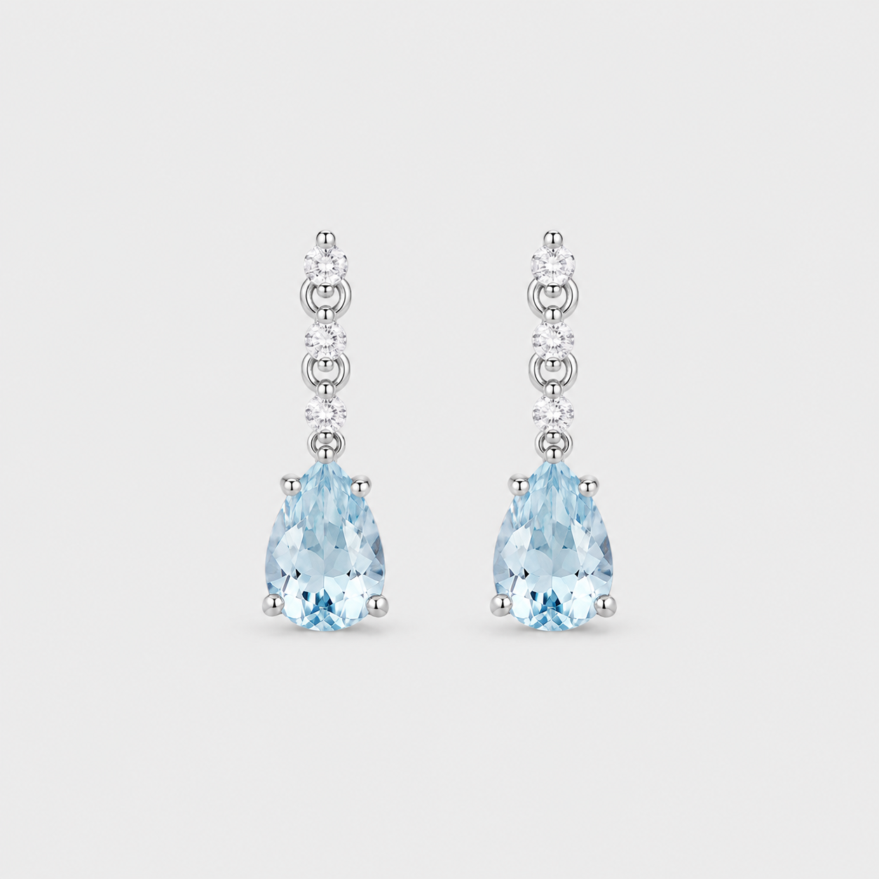 Aqua Teardrop Crystal Drop Earrings