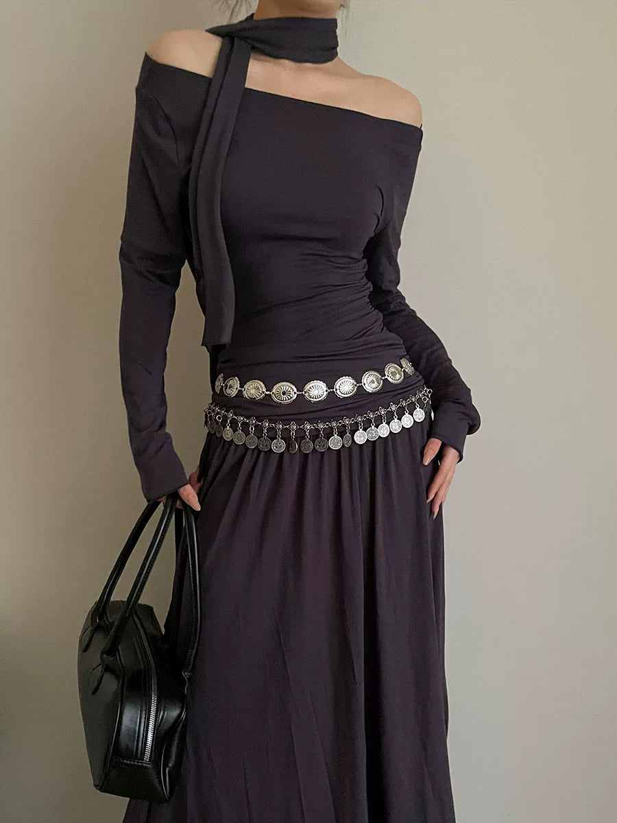 Retro ethnic style waist chain women's new bohemian with skirt pants high sense fashion versatile metal belt