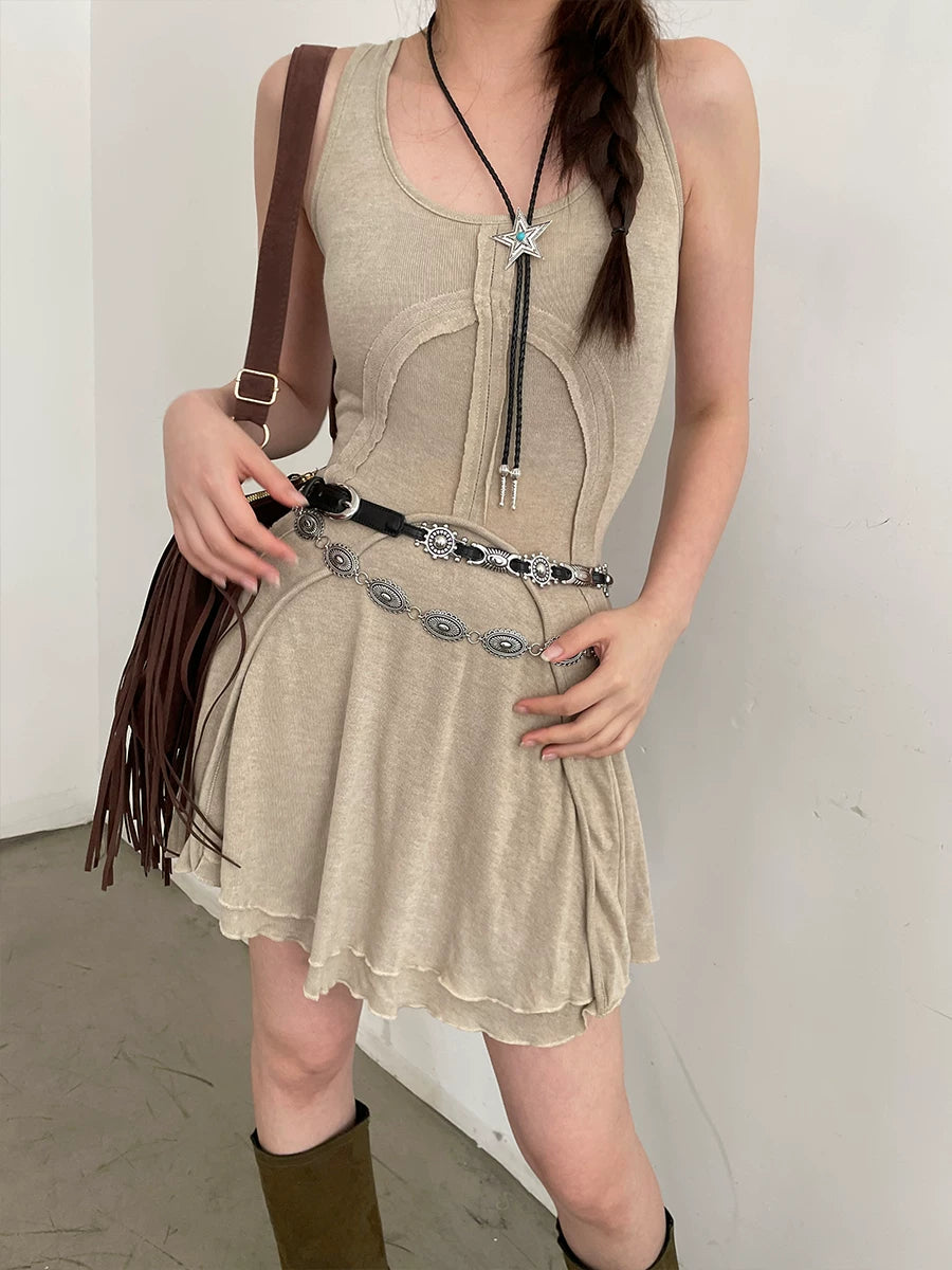 American retro belt belt 2026 new versatile jeans accessories high-end sense niche design sense waist chain tide